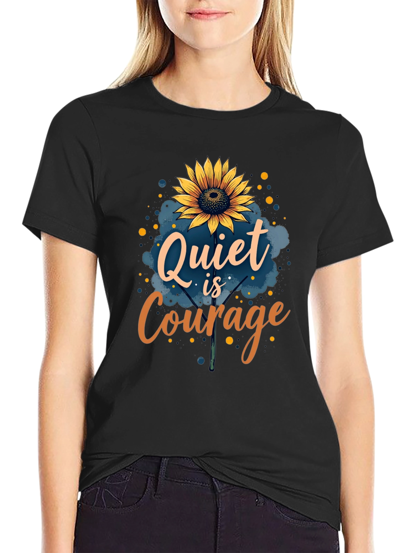 Quiet is Courage Sunflower Graphic T-Shirt