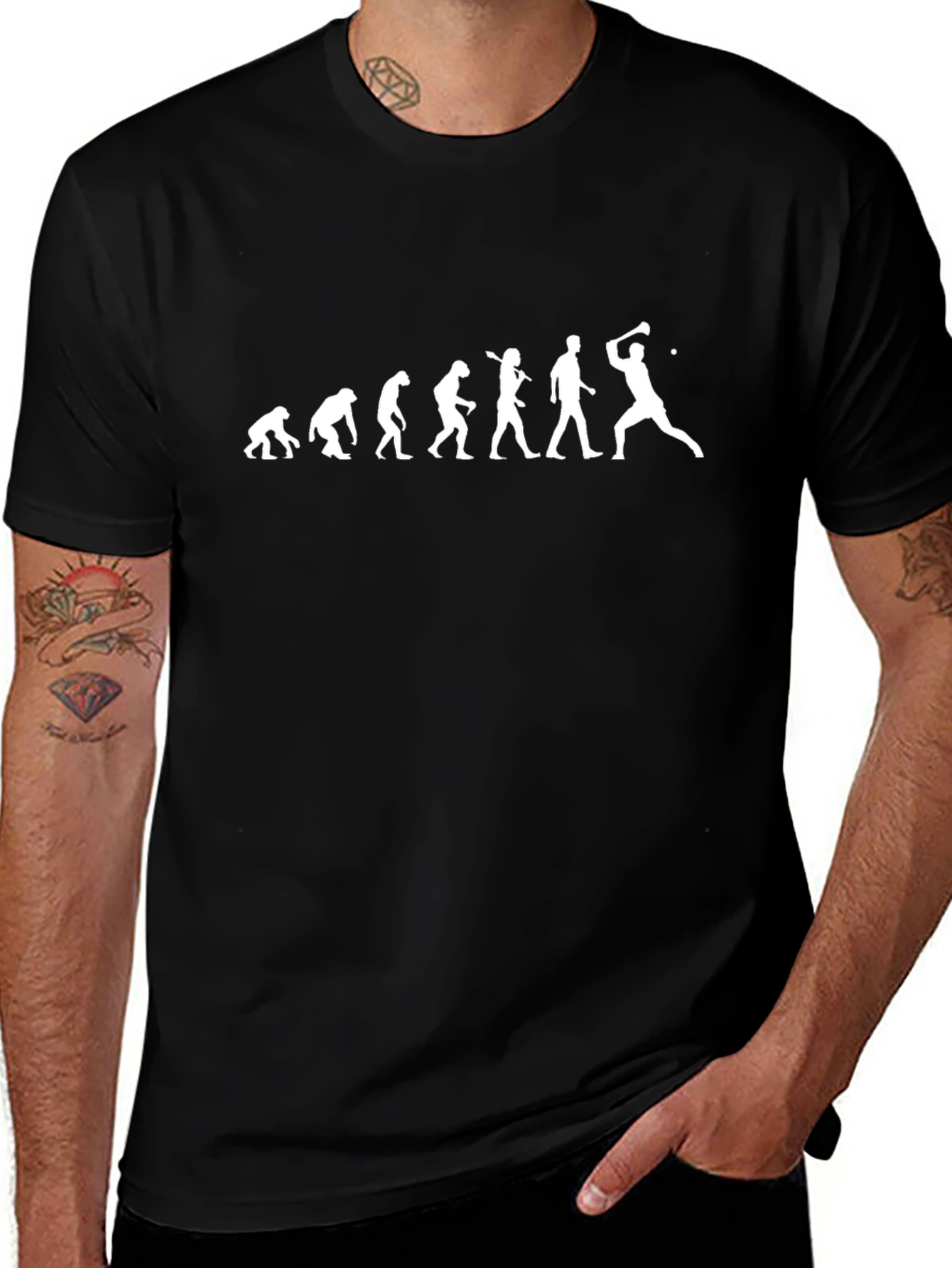 Evolution of Man Golf T-Shirt - Black