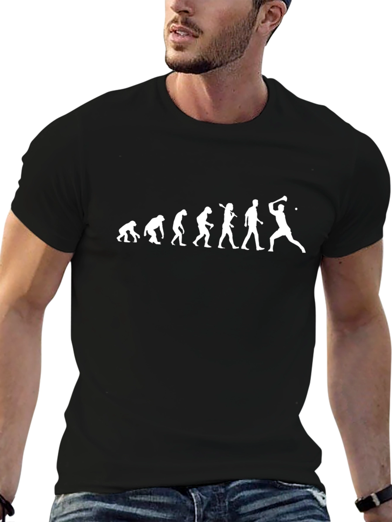 Evolution of Man Golf T-Shirt - Black