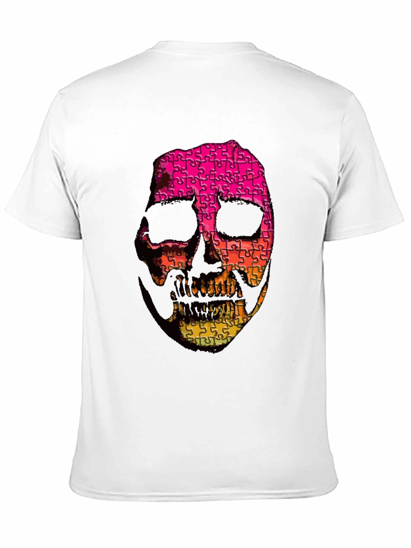 Puzzle Skull Graphic Tee - Mens Black T-Shirt