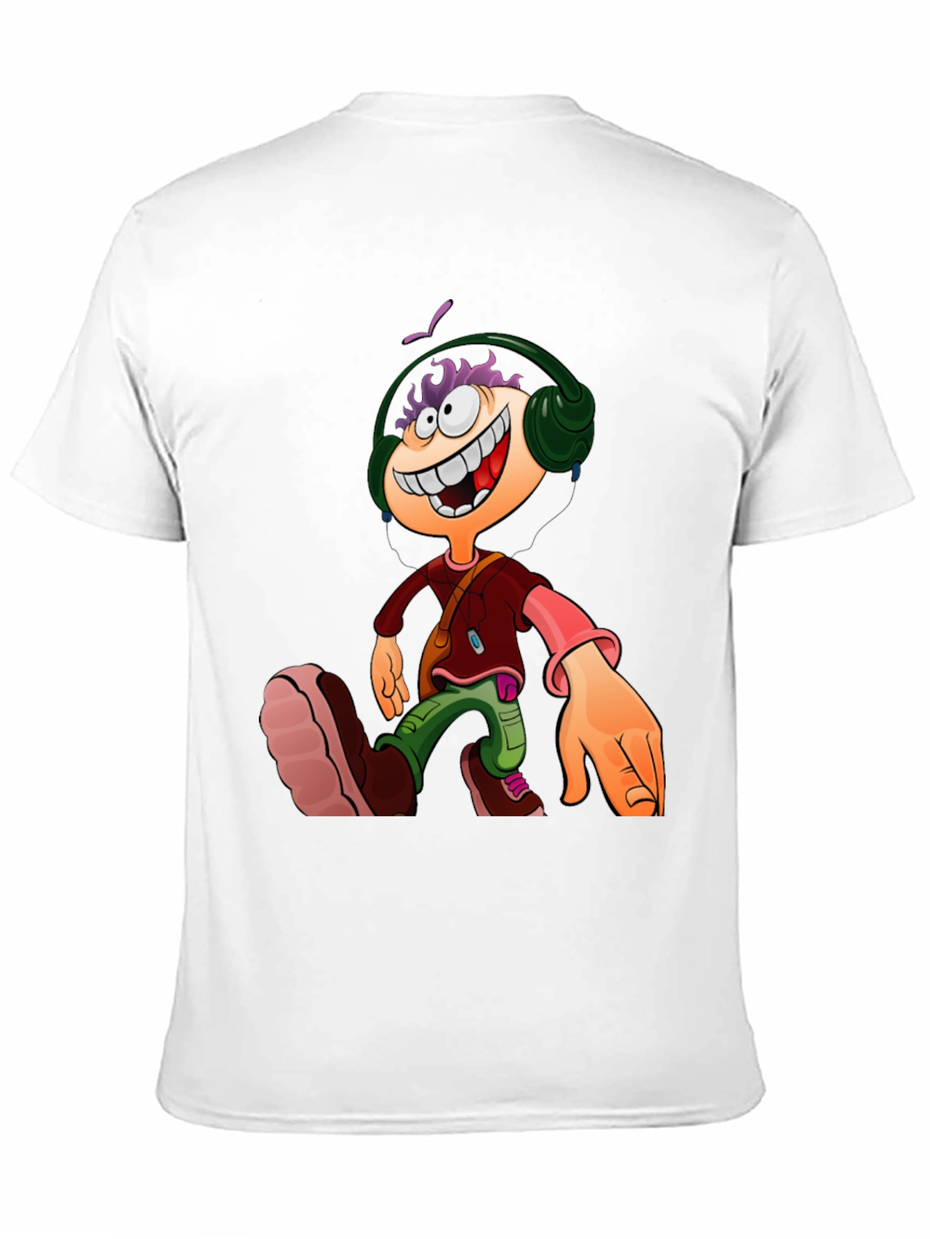 Cartoon Character Graphic Tee - Black Casual T-Shirt