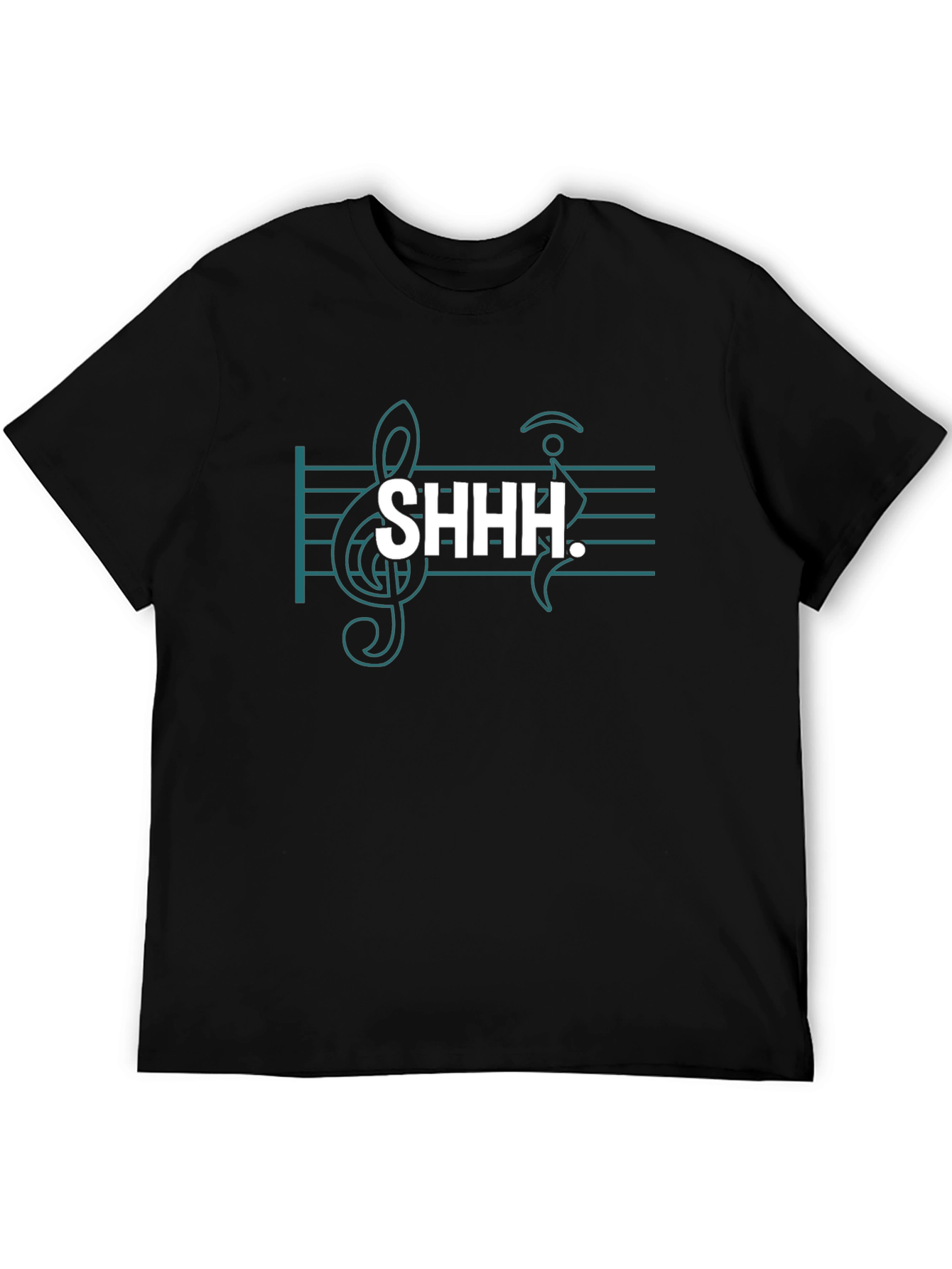 Musical Shhh Graphic Tee - Black Cotton Blend
