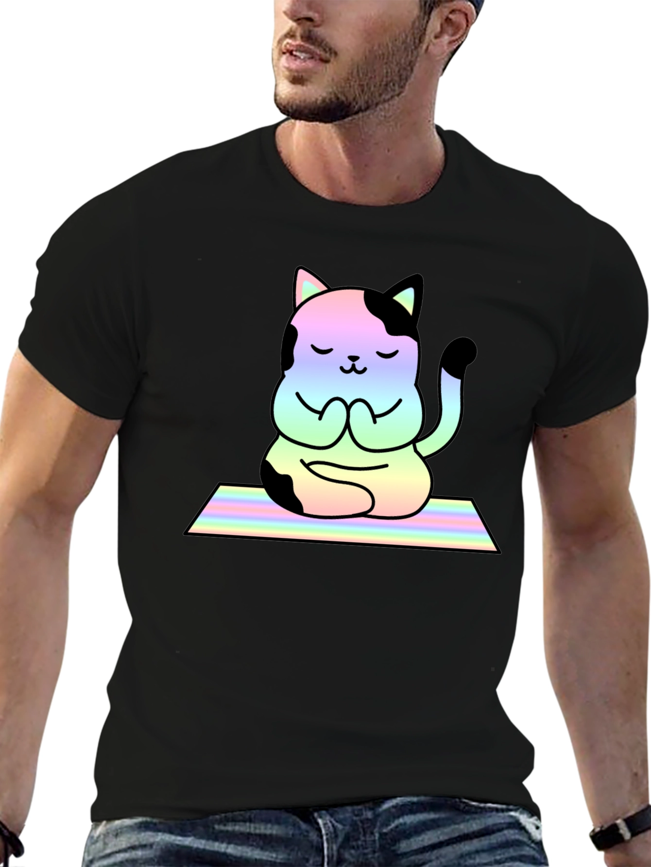 Yoga Cat T-Shirt - Meditating Feline Tee