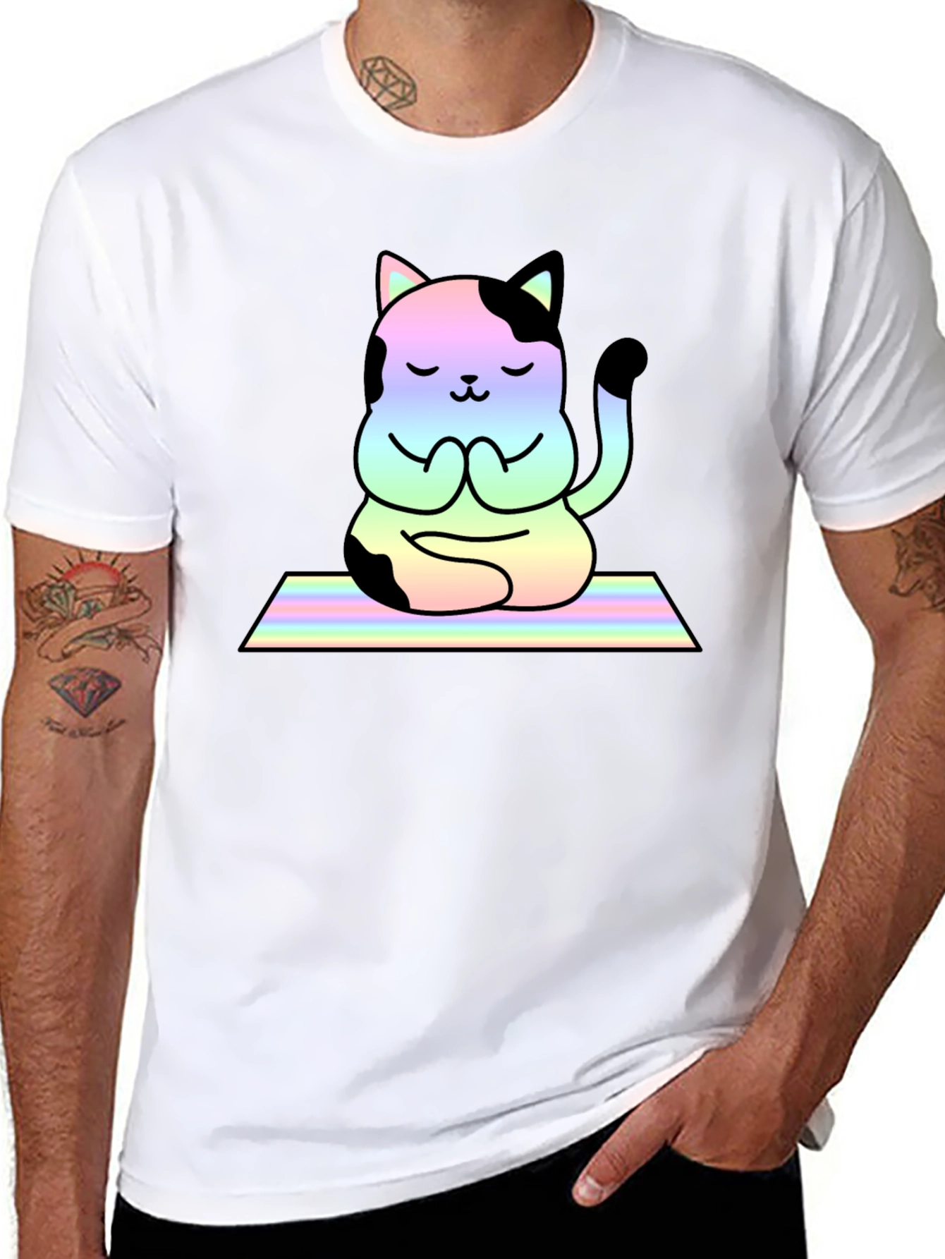 Yoga Cat T-Shirt - Meditating Feline Tee