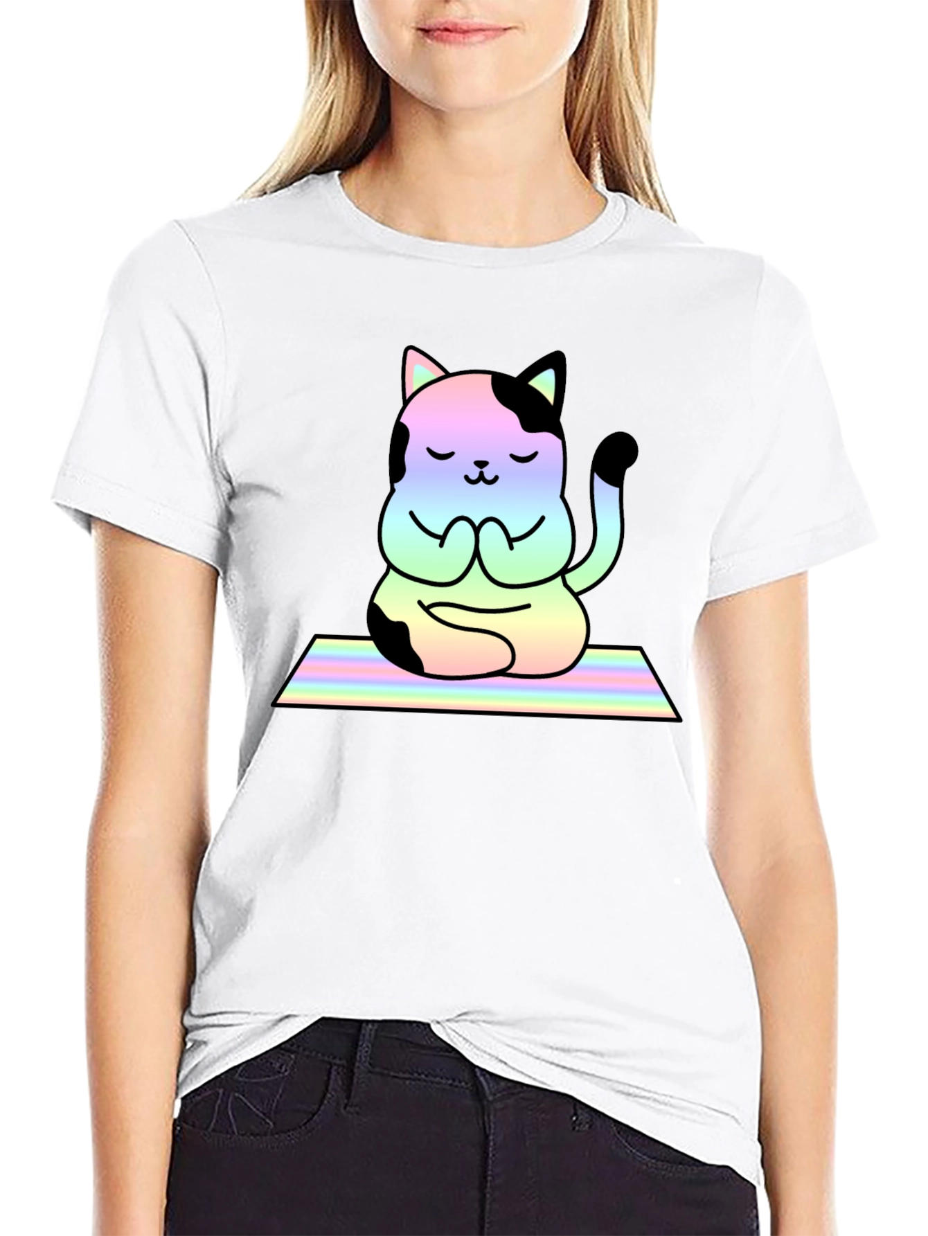 Yoga Cat T-Shirt - Meditating Feline Tee
