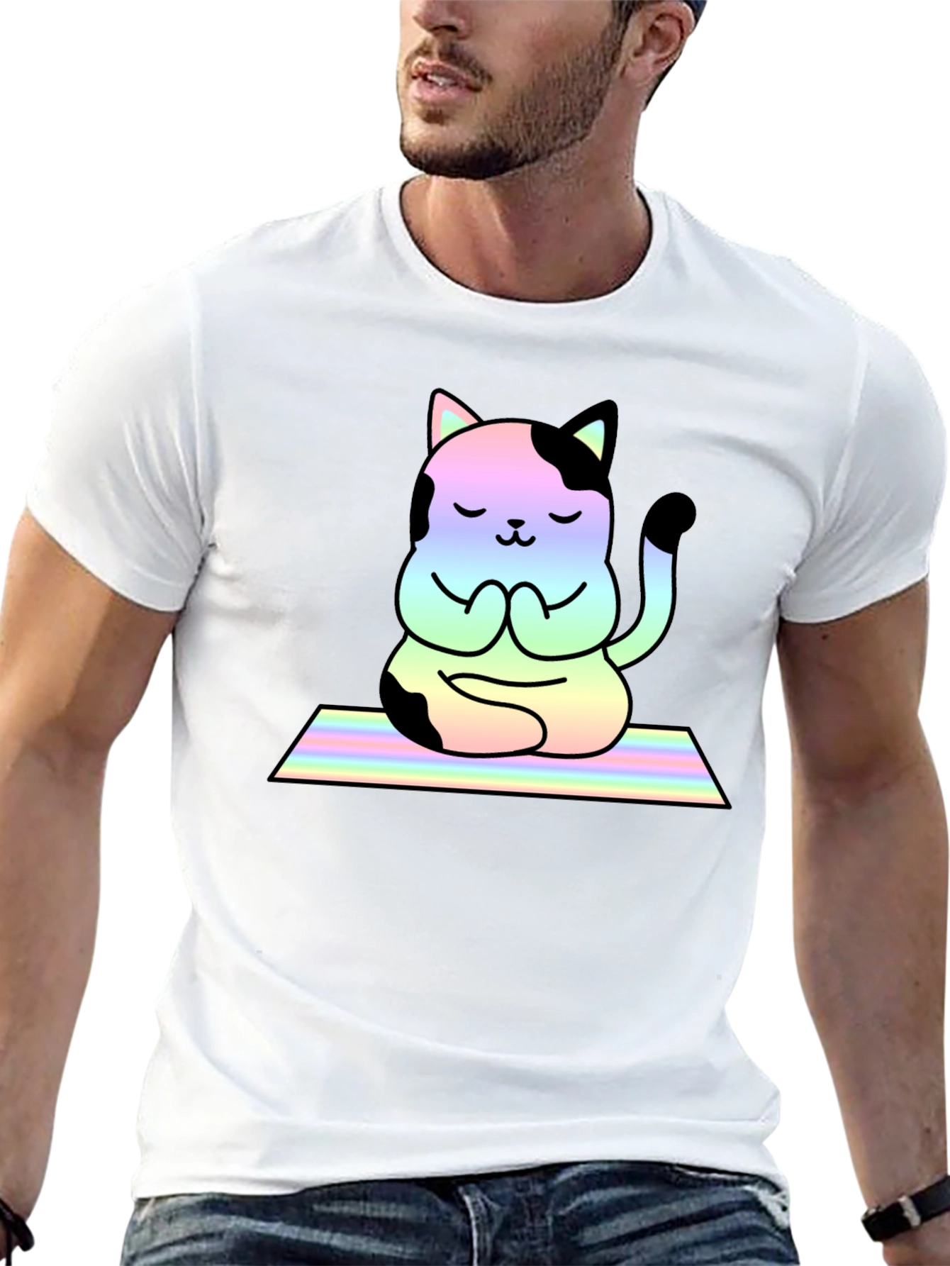 Yoga Cat T-Shirt - Meditating Feline Tee
