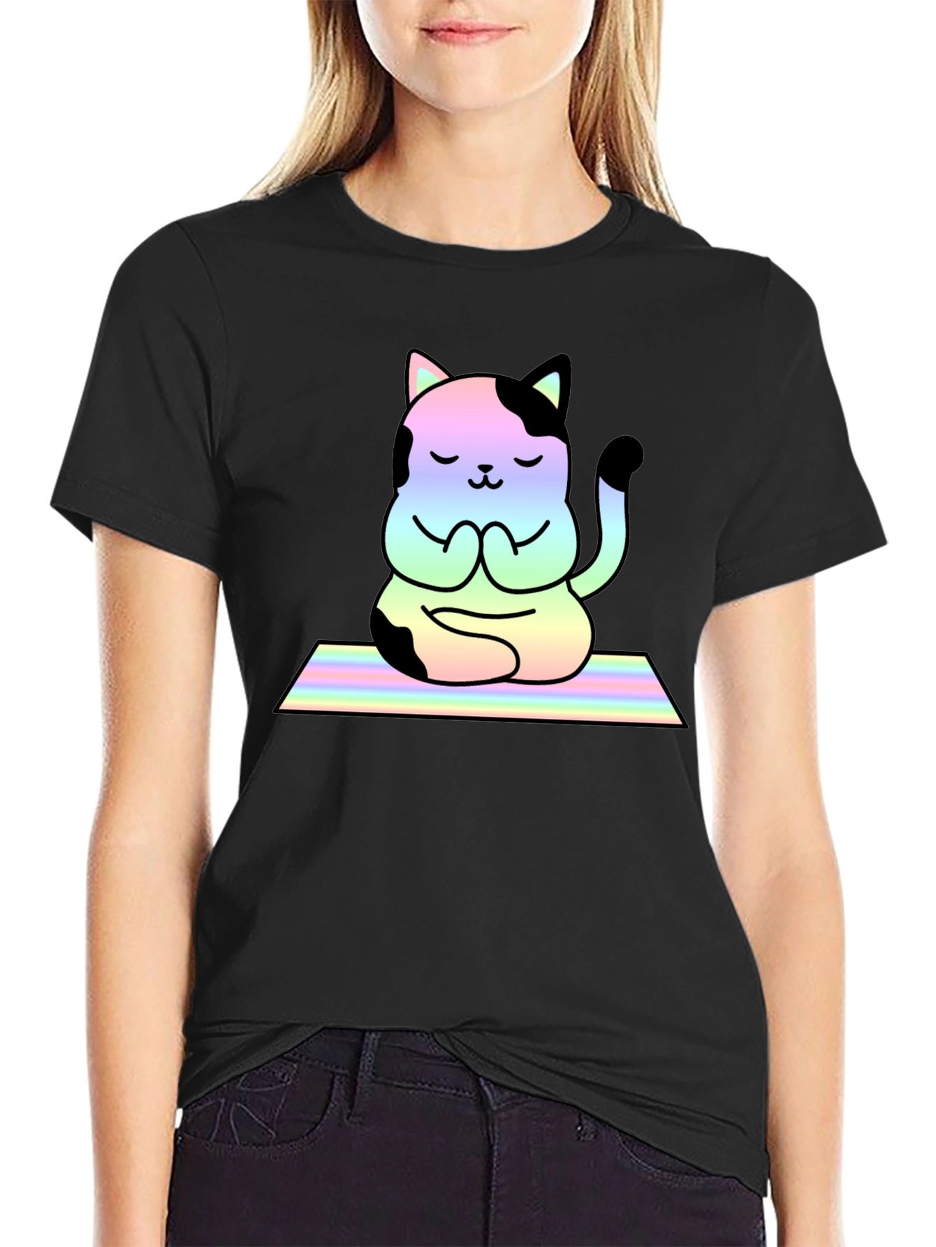Yoga Cat T-Shirt - Meditating Feline Tee