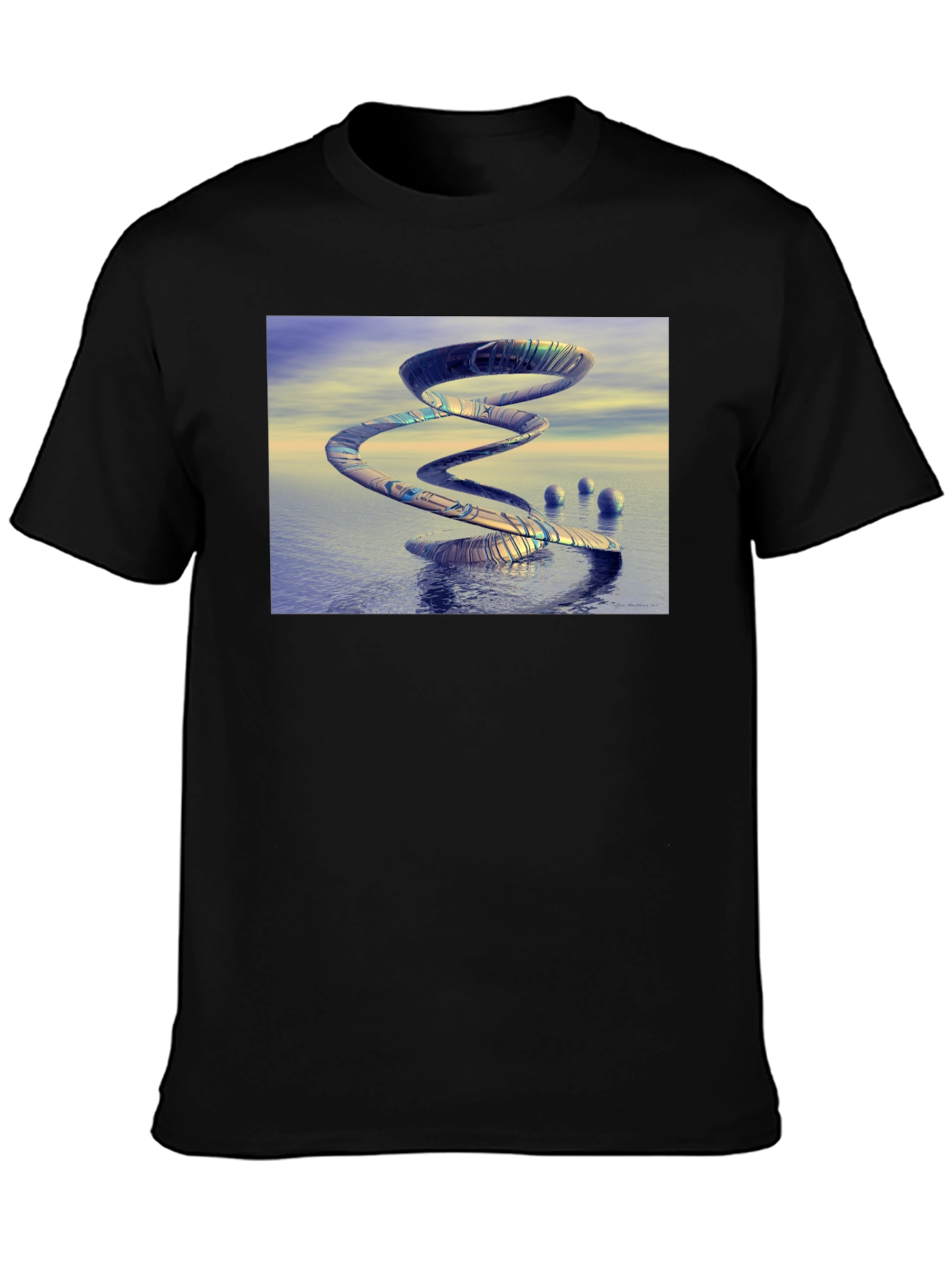 Abstract Spiral Graphic T-Shirt