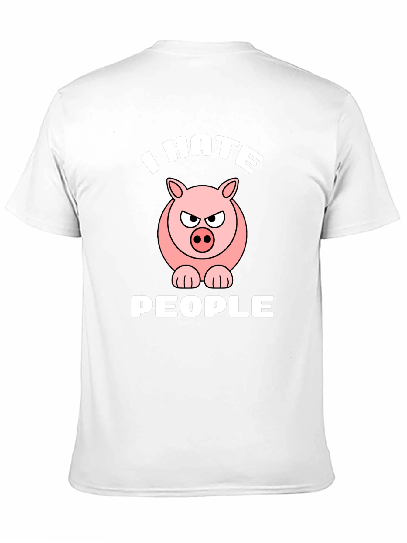 I Hate People Angry Pig Graphic T-Shirt
