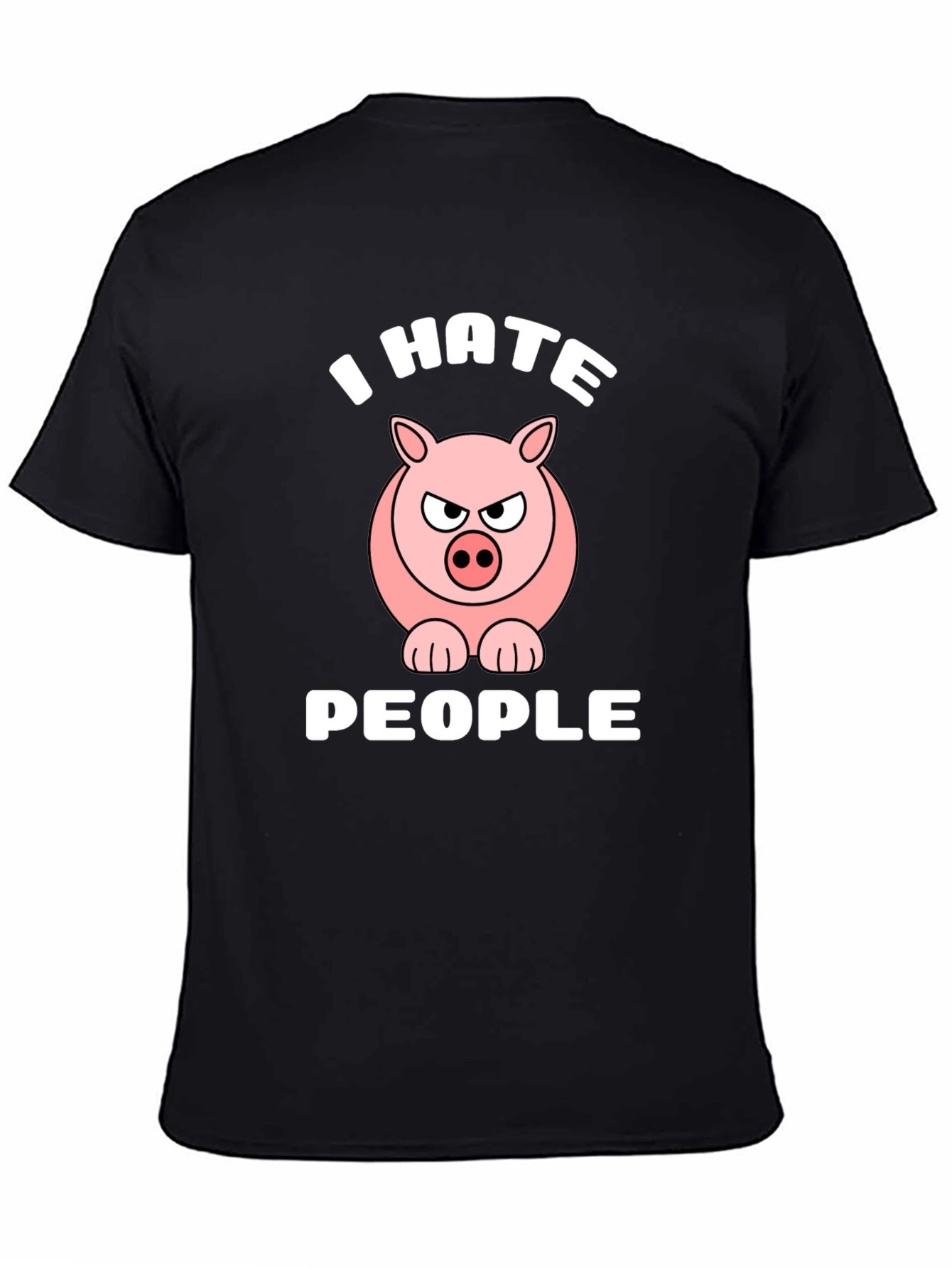 I Hate People Angry Pig Graphic T-Shirt