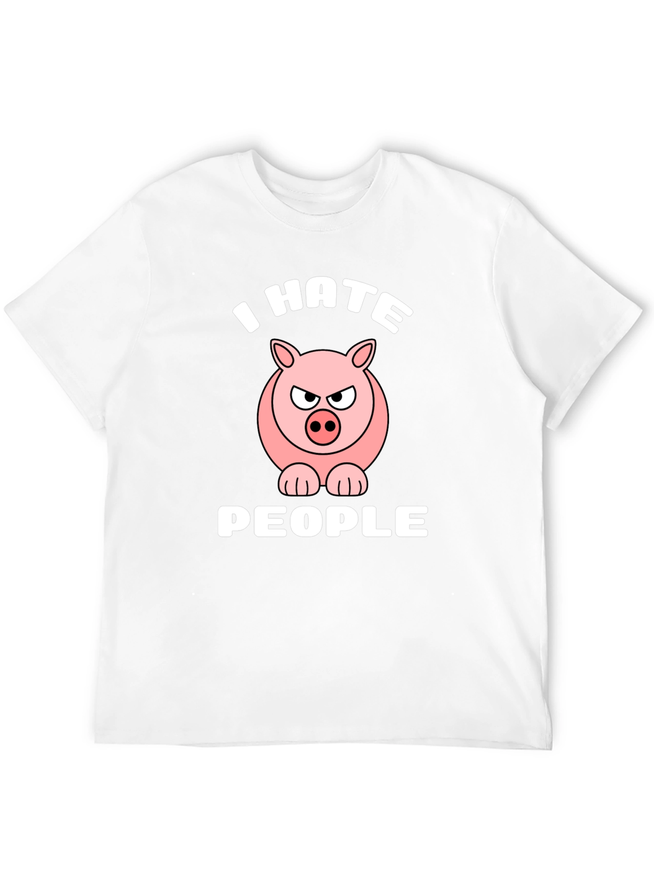 I Hate People Angry Pig Graphic T-Shirt