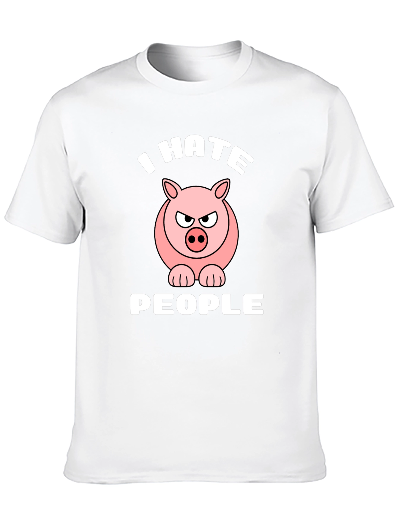 I Hate People Angry Pig Graphic T-Shirt