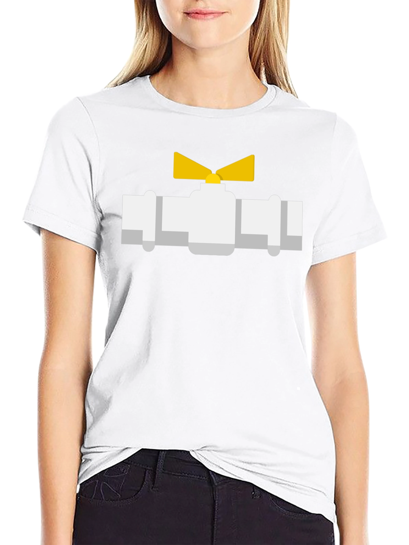 Plumbing Valve Graphic Tee - Black Cotton T-Shirt