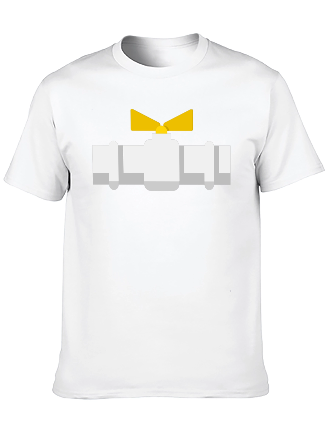 Plumbing Valve Graphic Tee - Black Cotton T-Shirt
