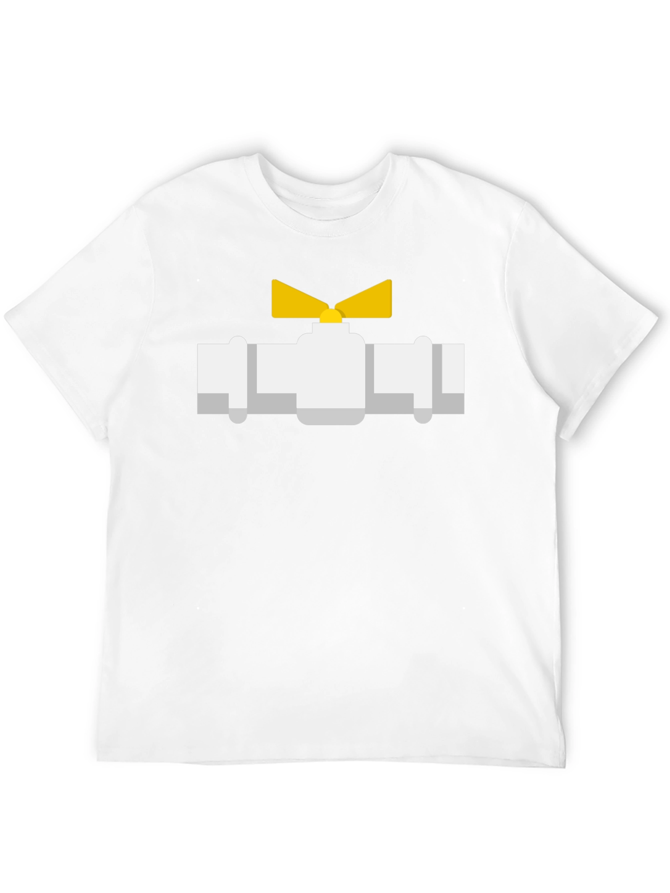 Plumbing Valve Graphic Tee - Black Cotton T-Shirt