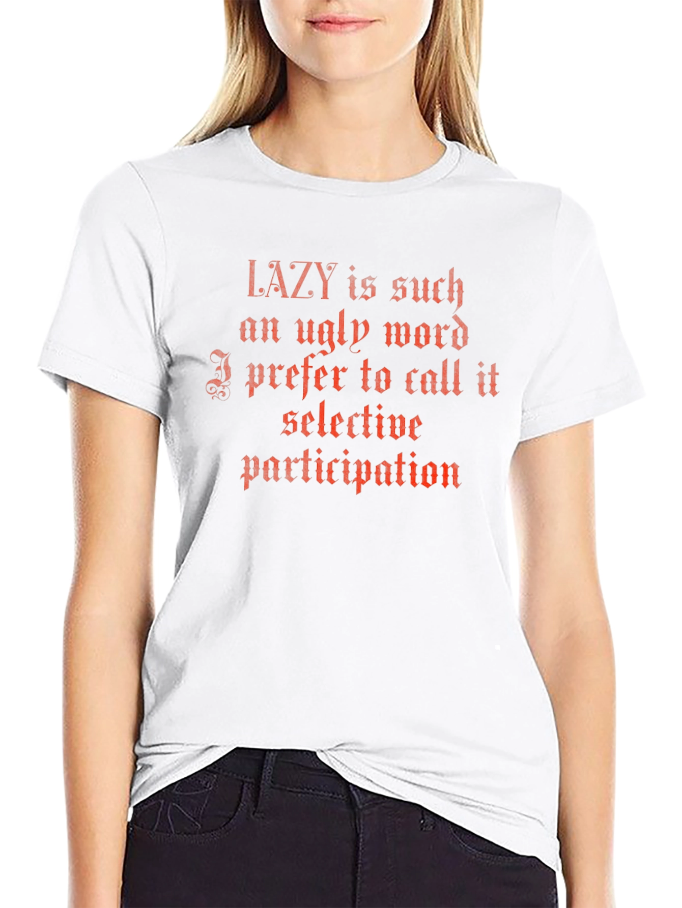 Lazy Selective Participation T-Shirt - Black
