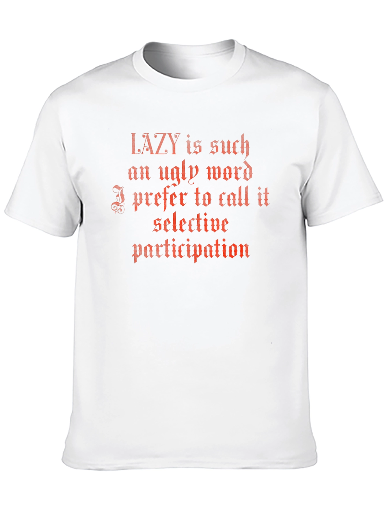 Lazy Selective Participation T-Shirt - Black