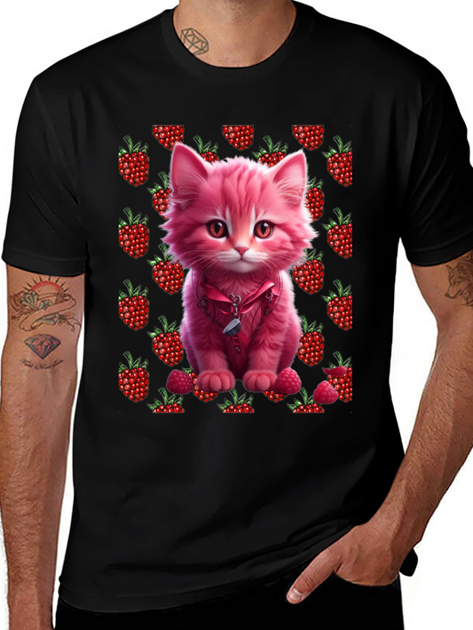 Raspberry Kitty Graphic T-Shirt