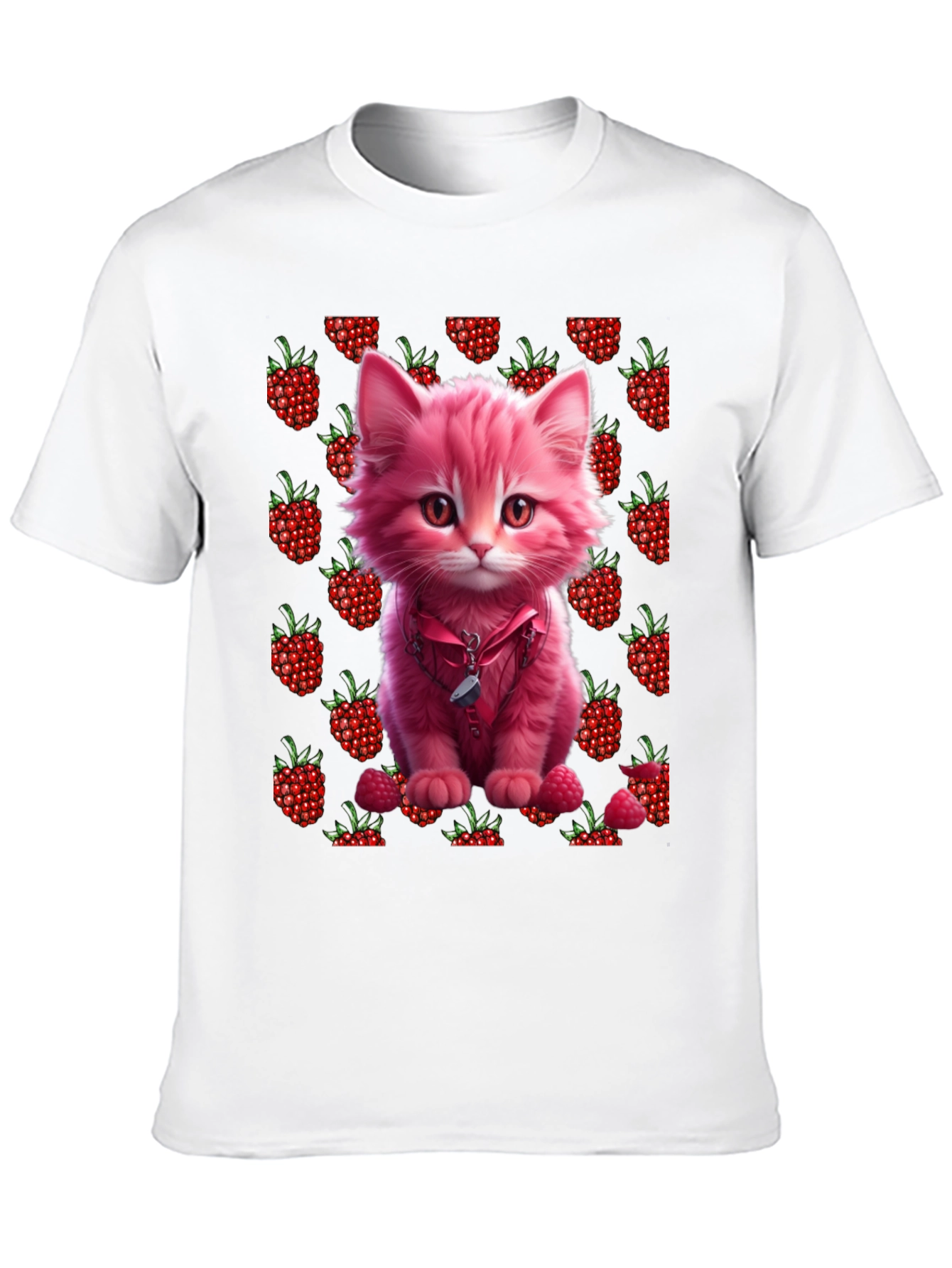 Raspberry Kitty Graphic T-Shirt