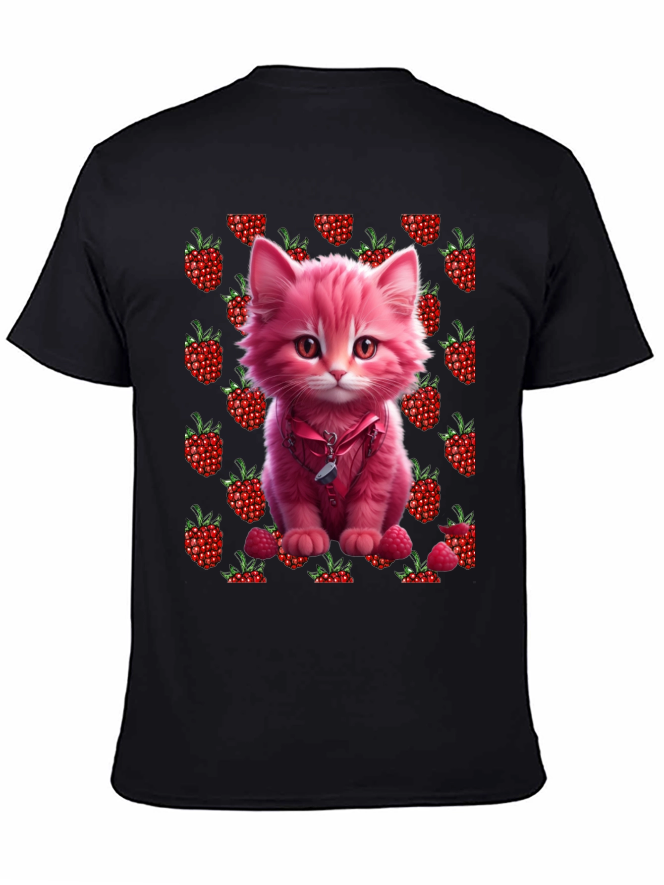 Raspberry Kitty Graphic T-Shirt