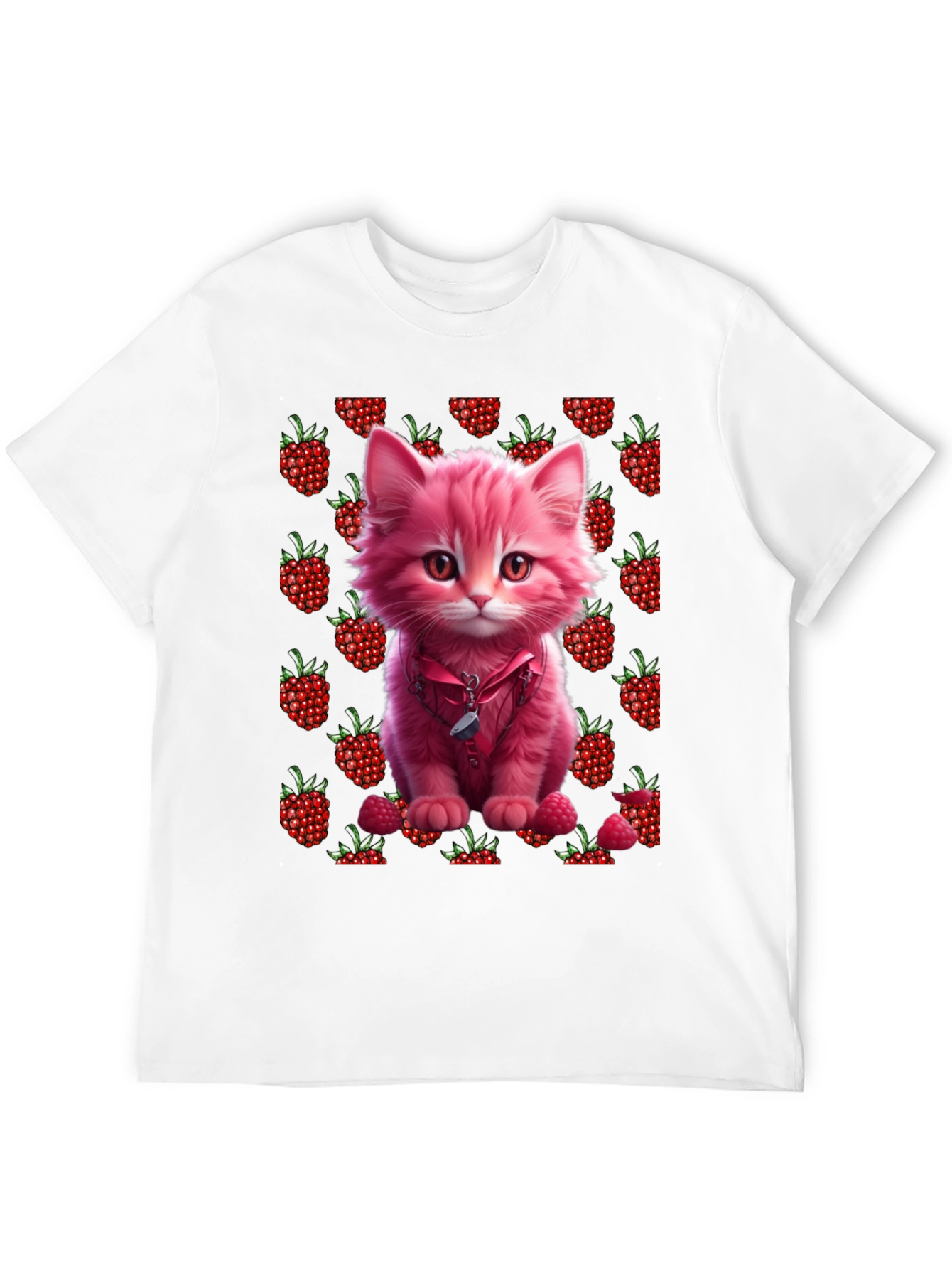 Raspberry Kitty Graphic T-Shirt