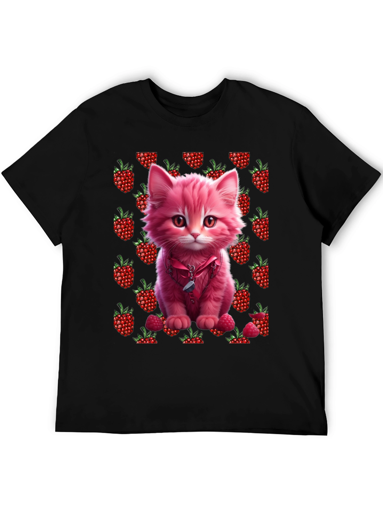 Raspberry Kitty Graphic T-Shirt