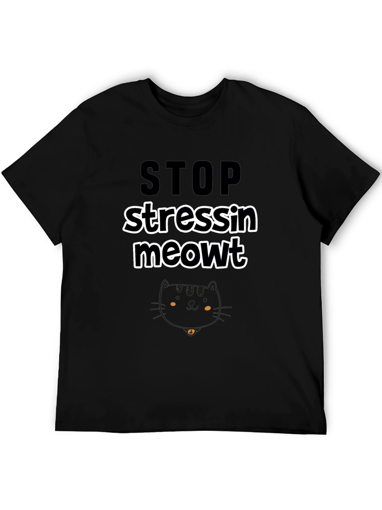 Stop Stressin Meowt Black Graphic Tee