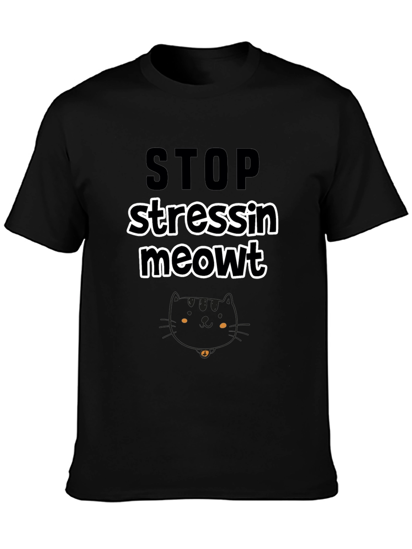 Stop Stressin Meowt Black Graphic Tee
