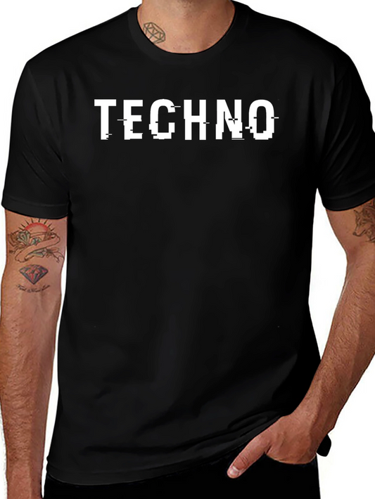 Techno Glitch Tee - Modern Graphic T-Shirt