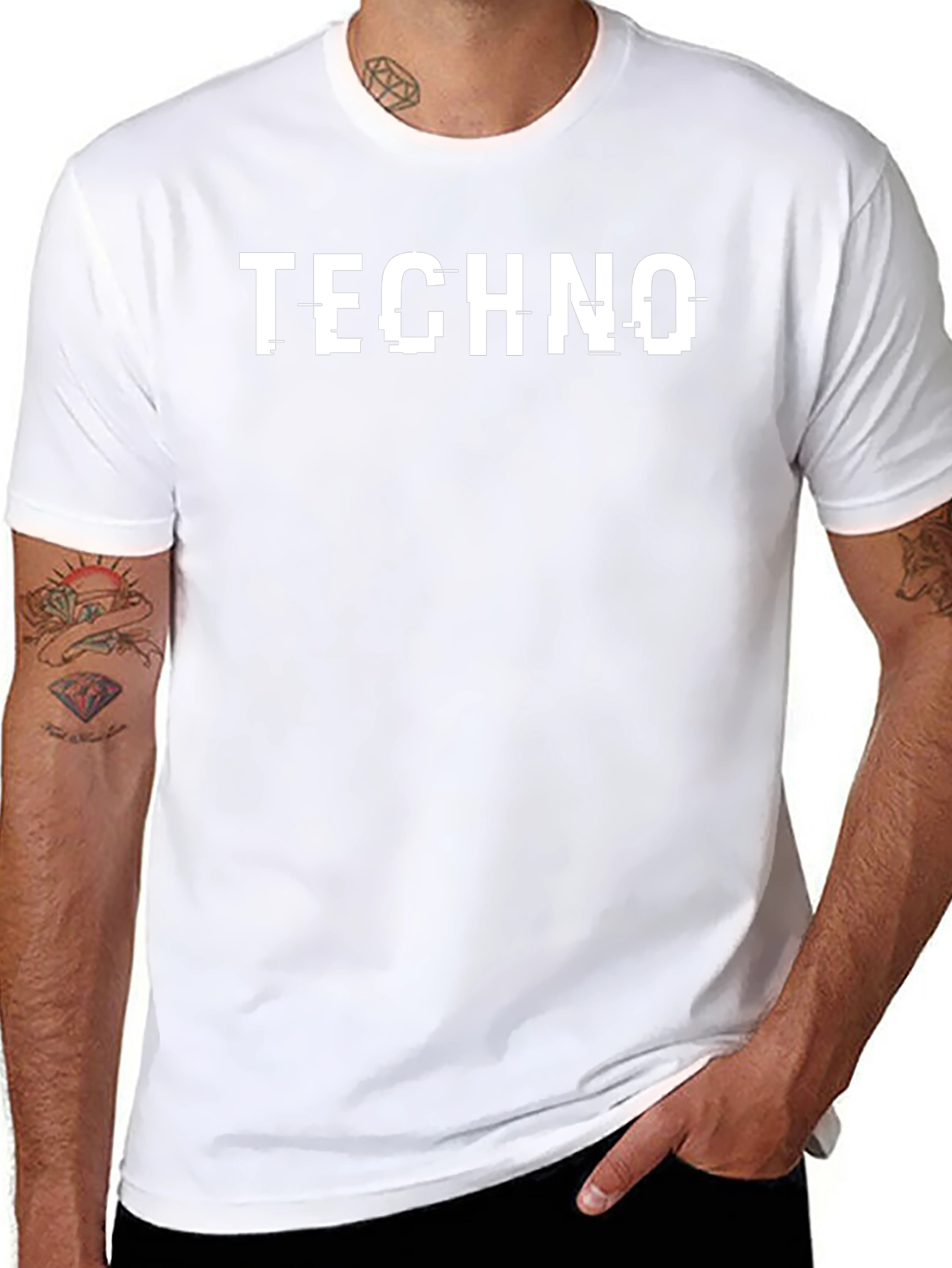 Techno Glitch Tee - Modern Graphic T-Shirt
