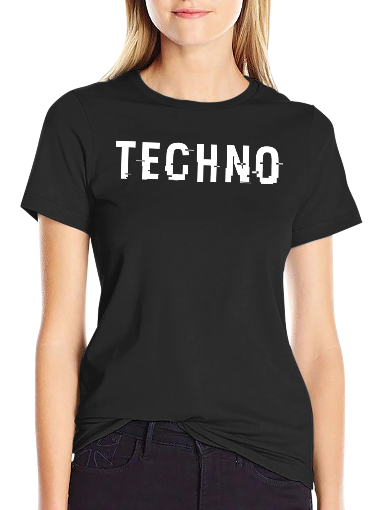 Techno Glitch Tee - Modern Graphic T-Shirt