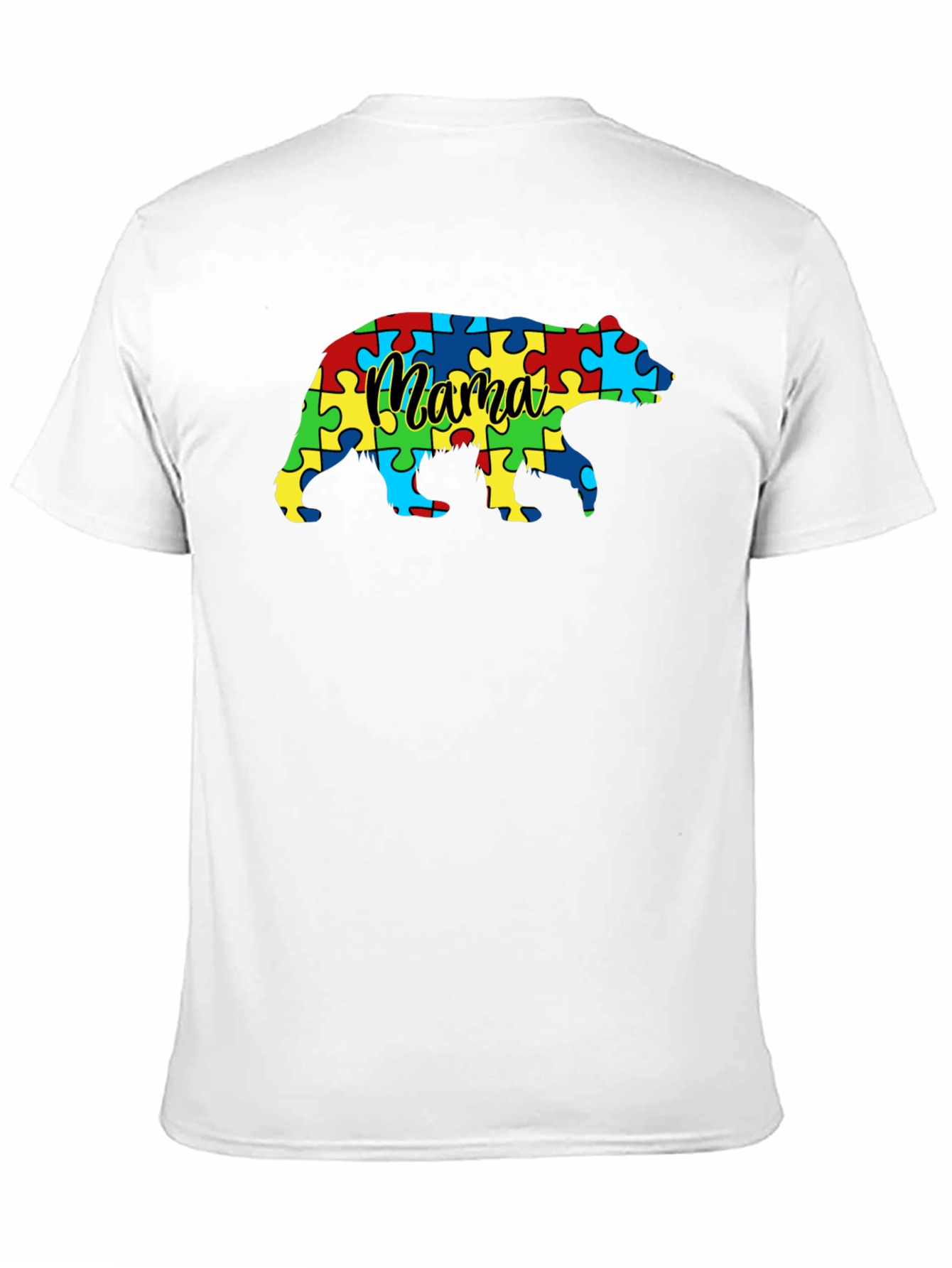 Mama Bear Autism Awareness Puzzle T-Shirt