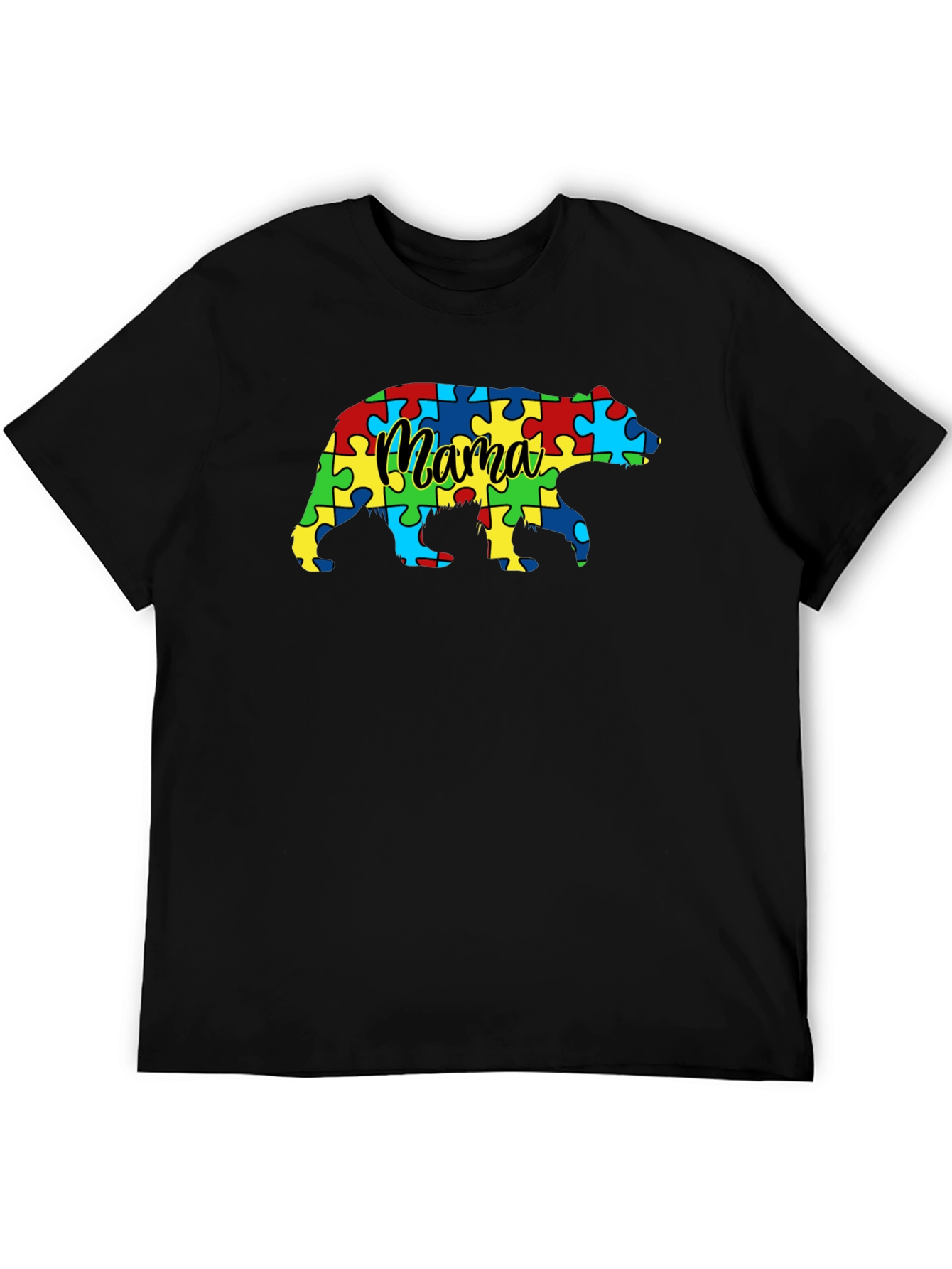 Mama Bear Autism Awareness Puzzle T-Shirt