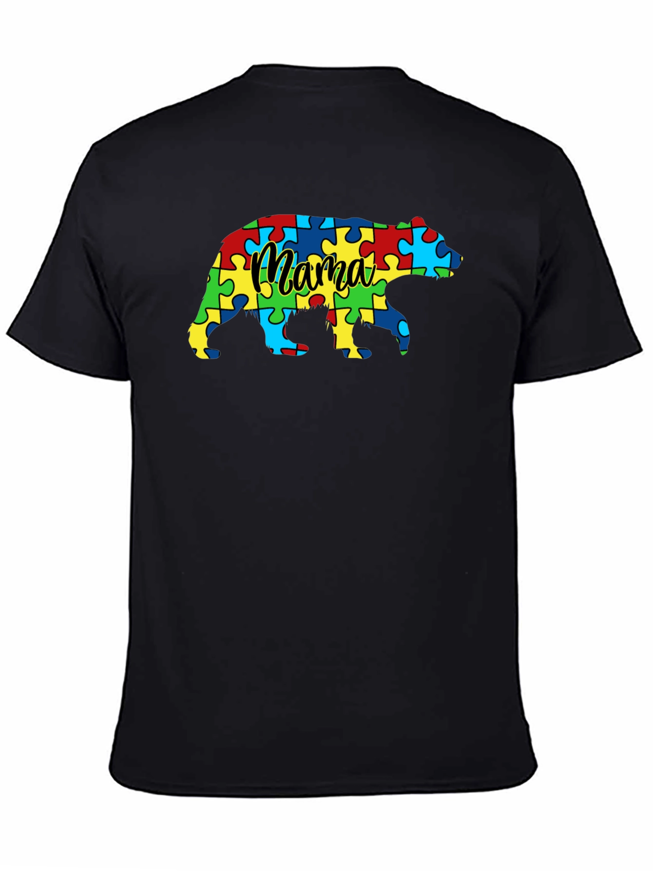 Mama Bear Autism Awareness Puzzle T-Shirt