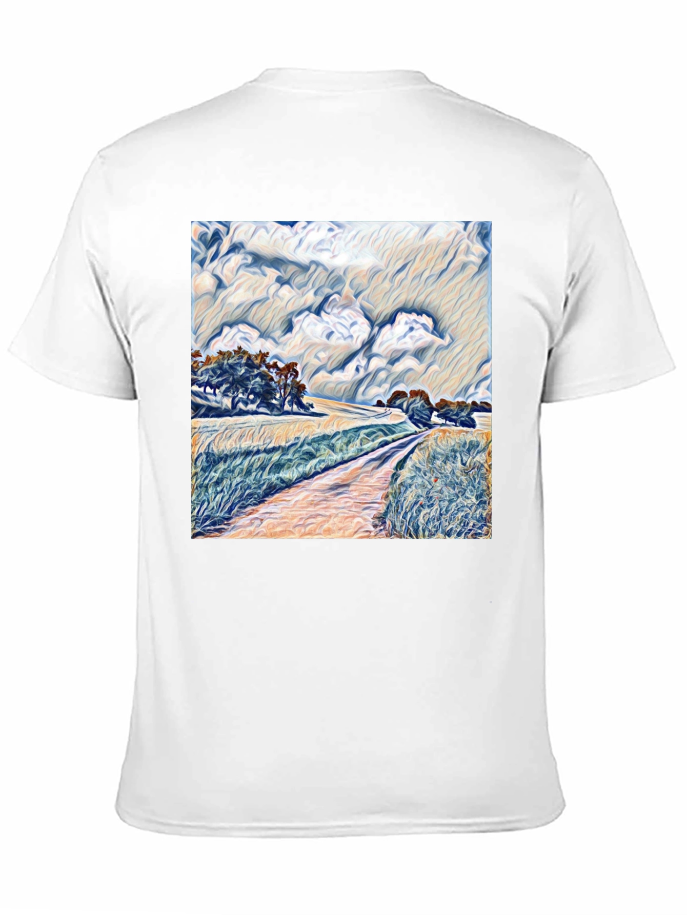 Artistic Landscape Graphic Tee - Stylish Black T-Shirt
