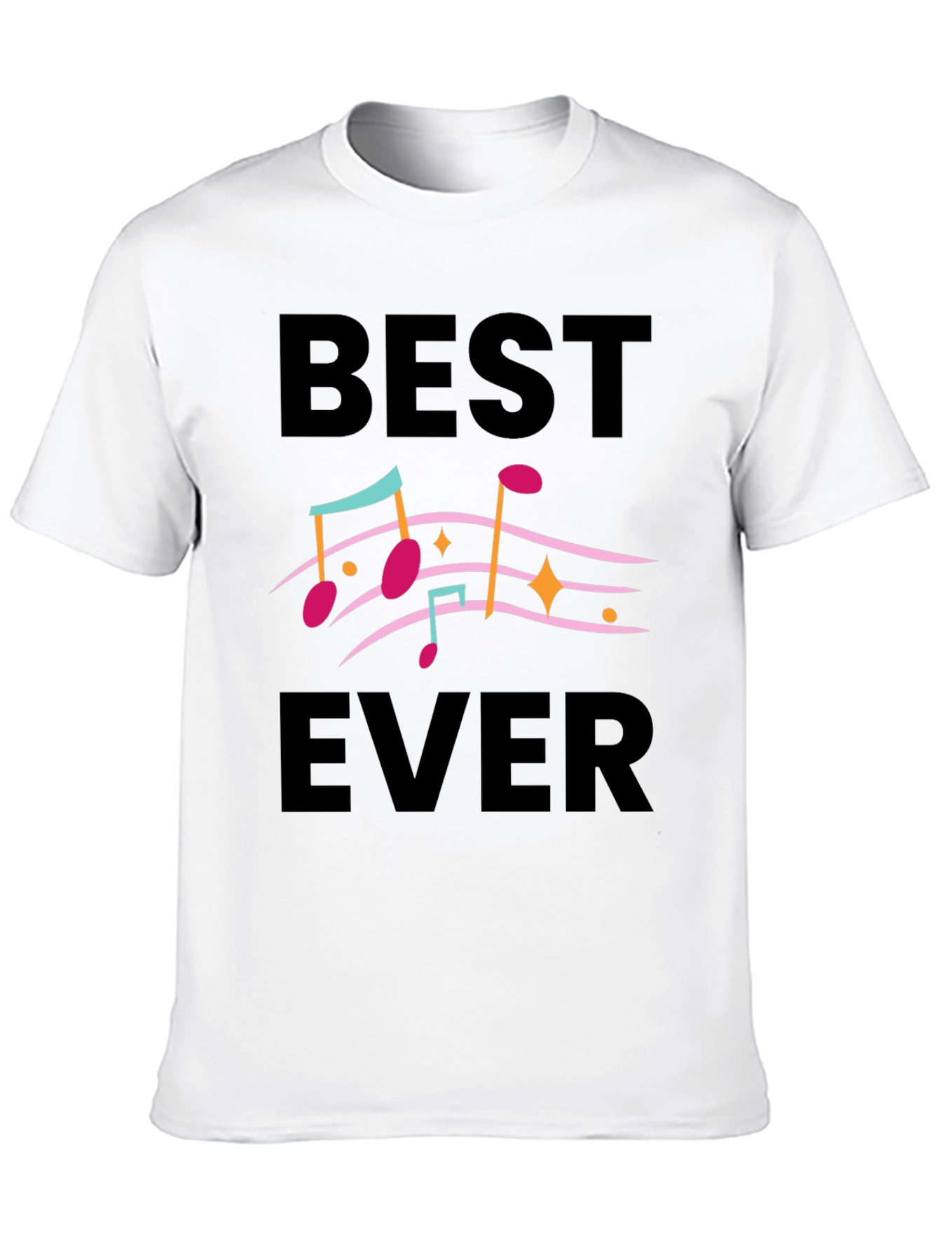 Best Ever Music Notes Graphic Tee - Black