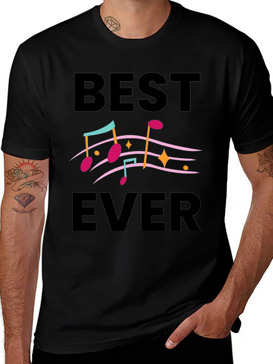 Best Ever Music Notes Graphic Tee - Black