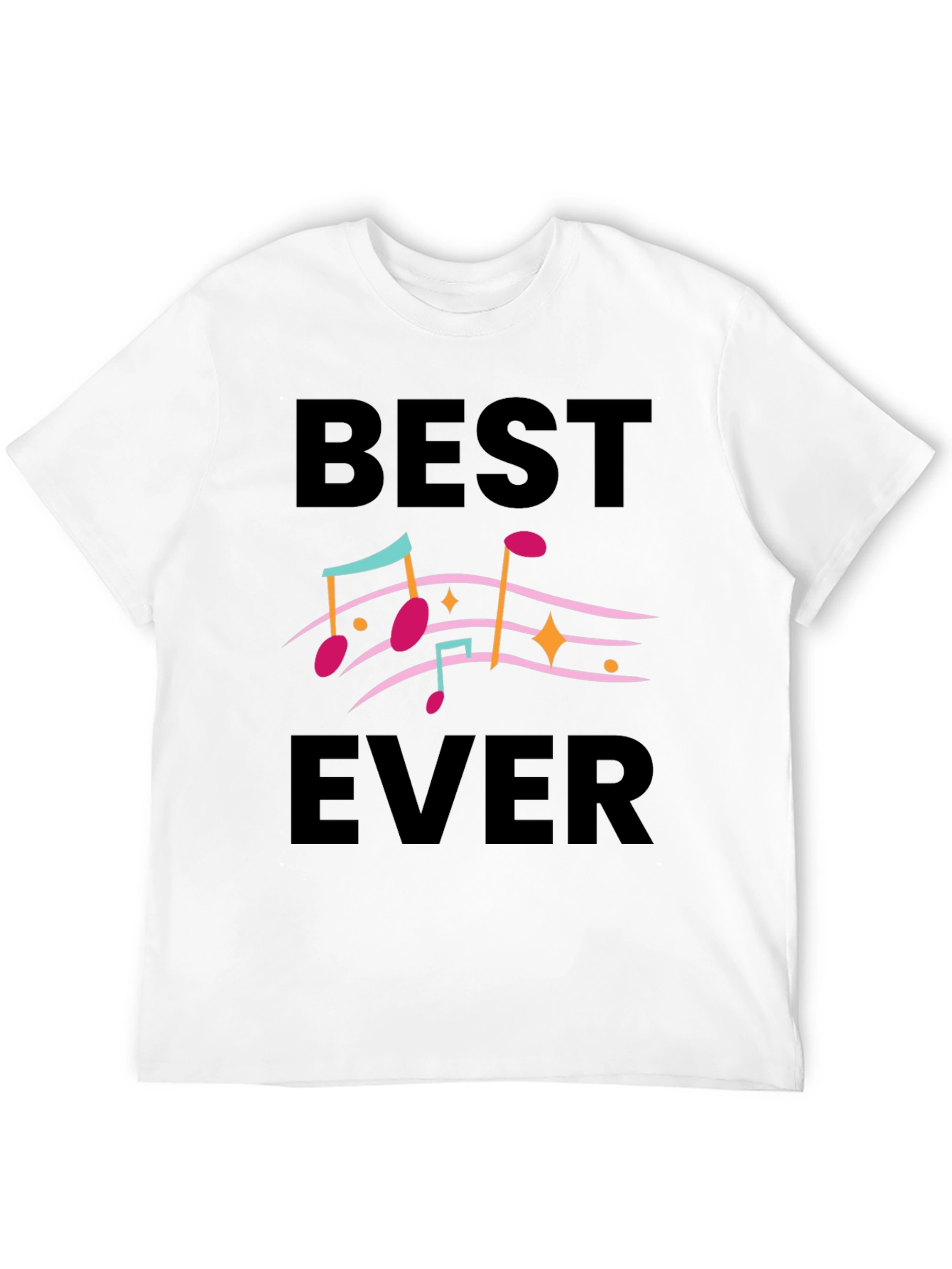 Best Ever Music Notes Graphic Tee - Black