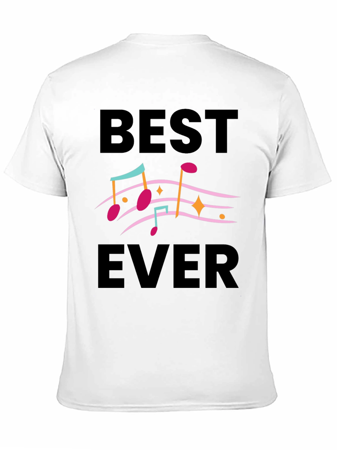 Best Ever Music Notes Graphic Tee - Black