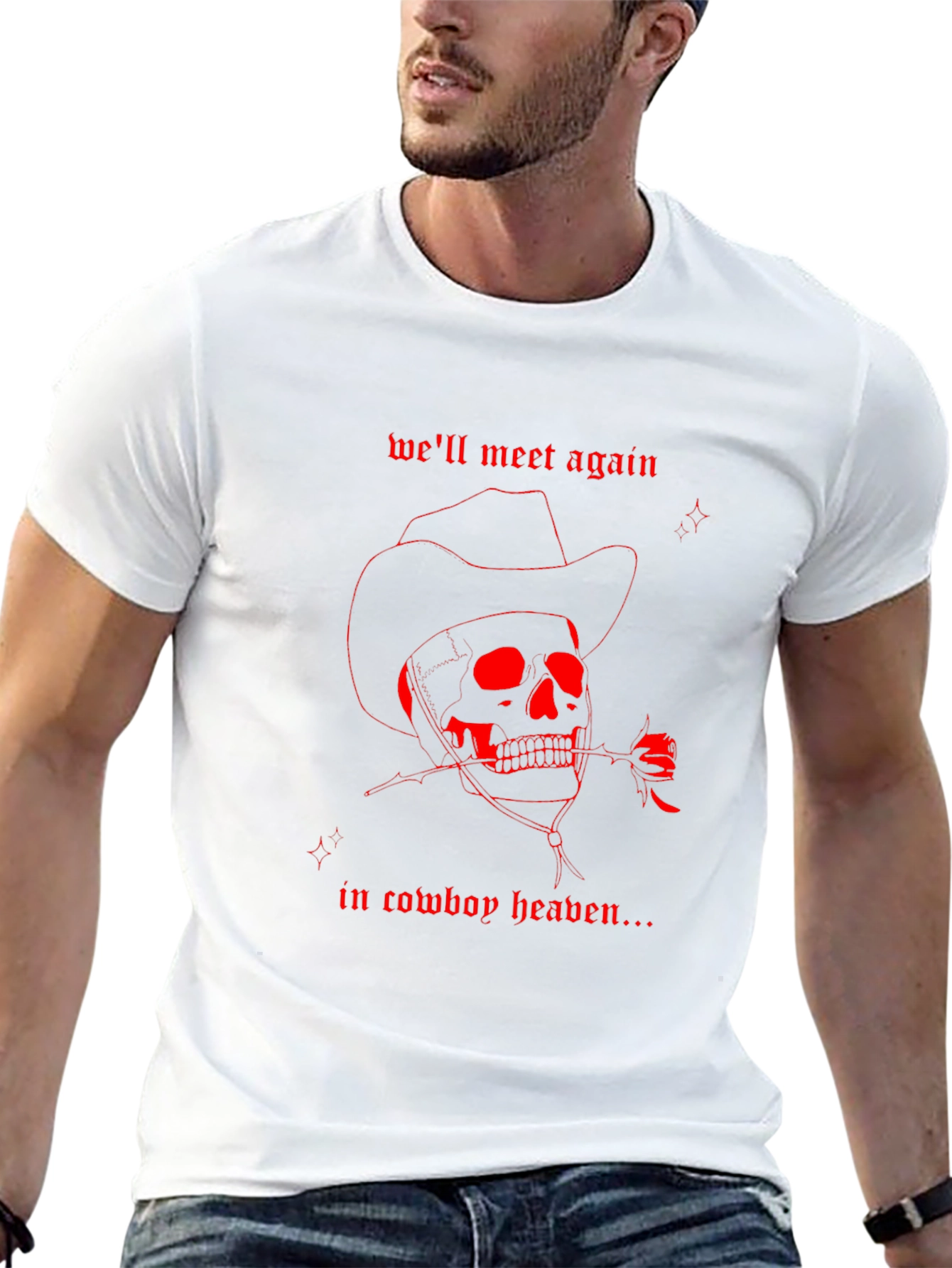 Cowboy Heaven Skull Graphic Tee