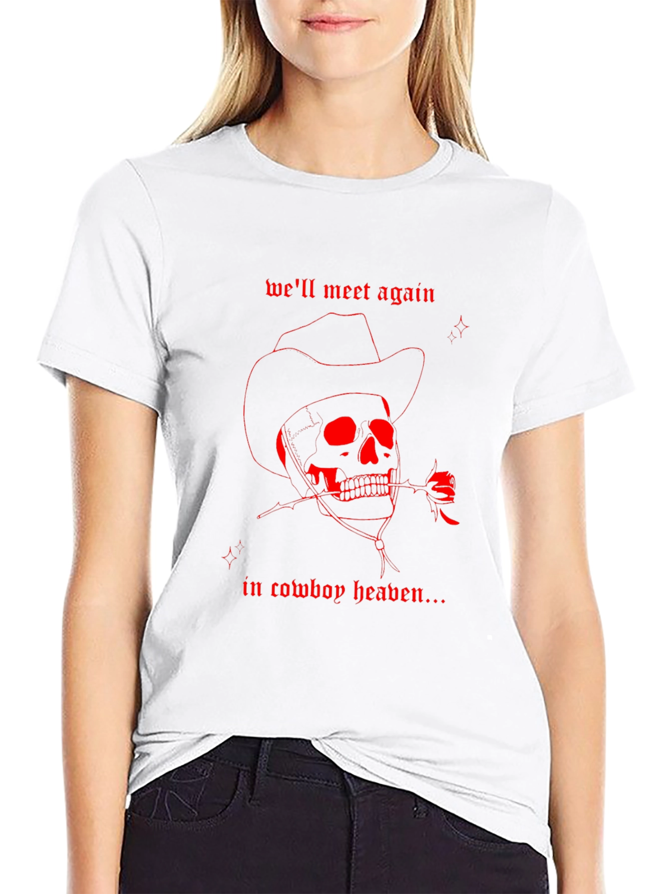 Cowboy Heaven Skull Graphic Tee
