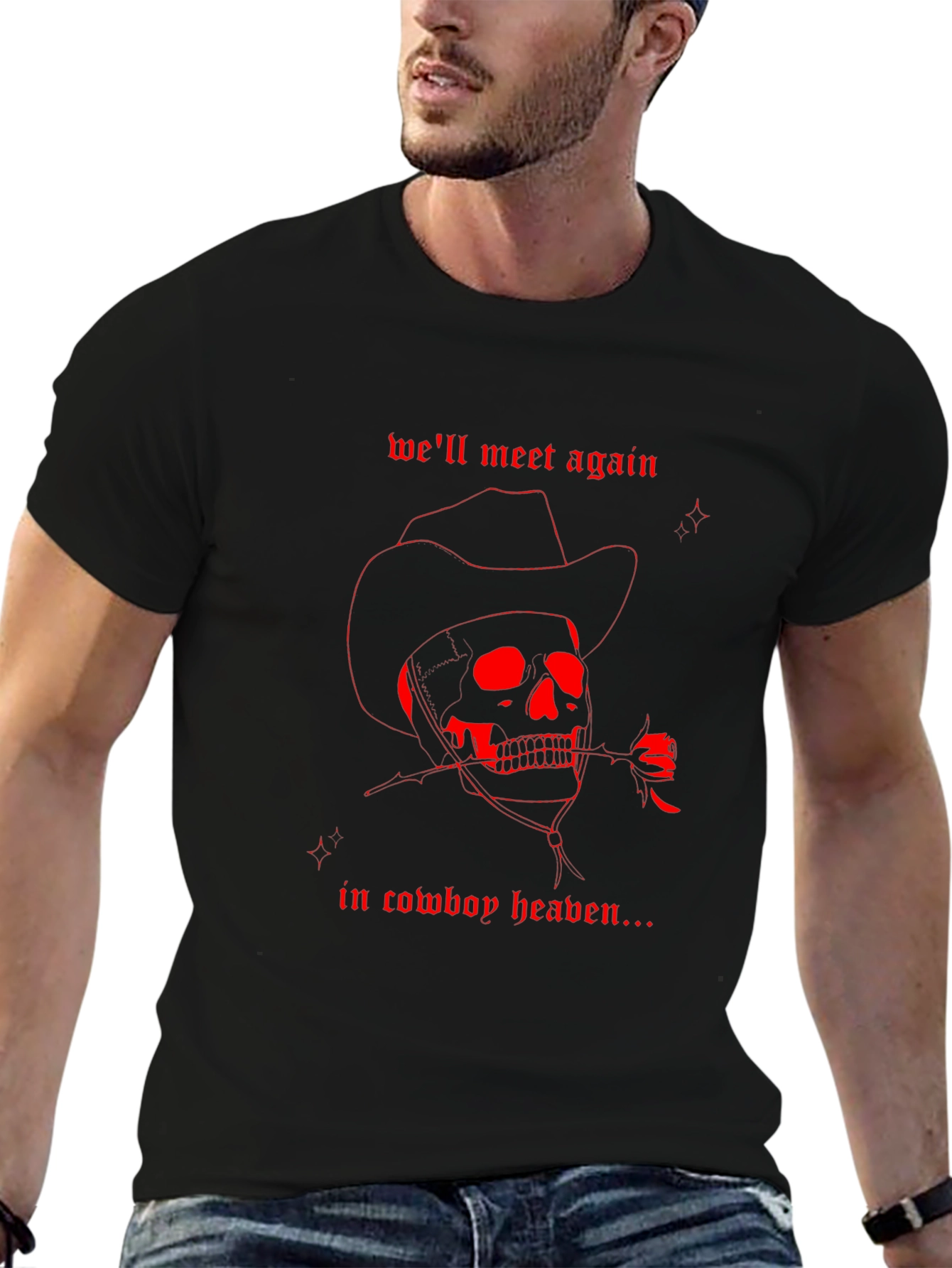 Cowboy Heaven Skull Graphic Tee