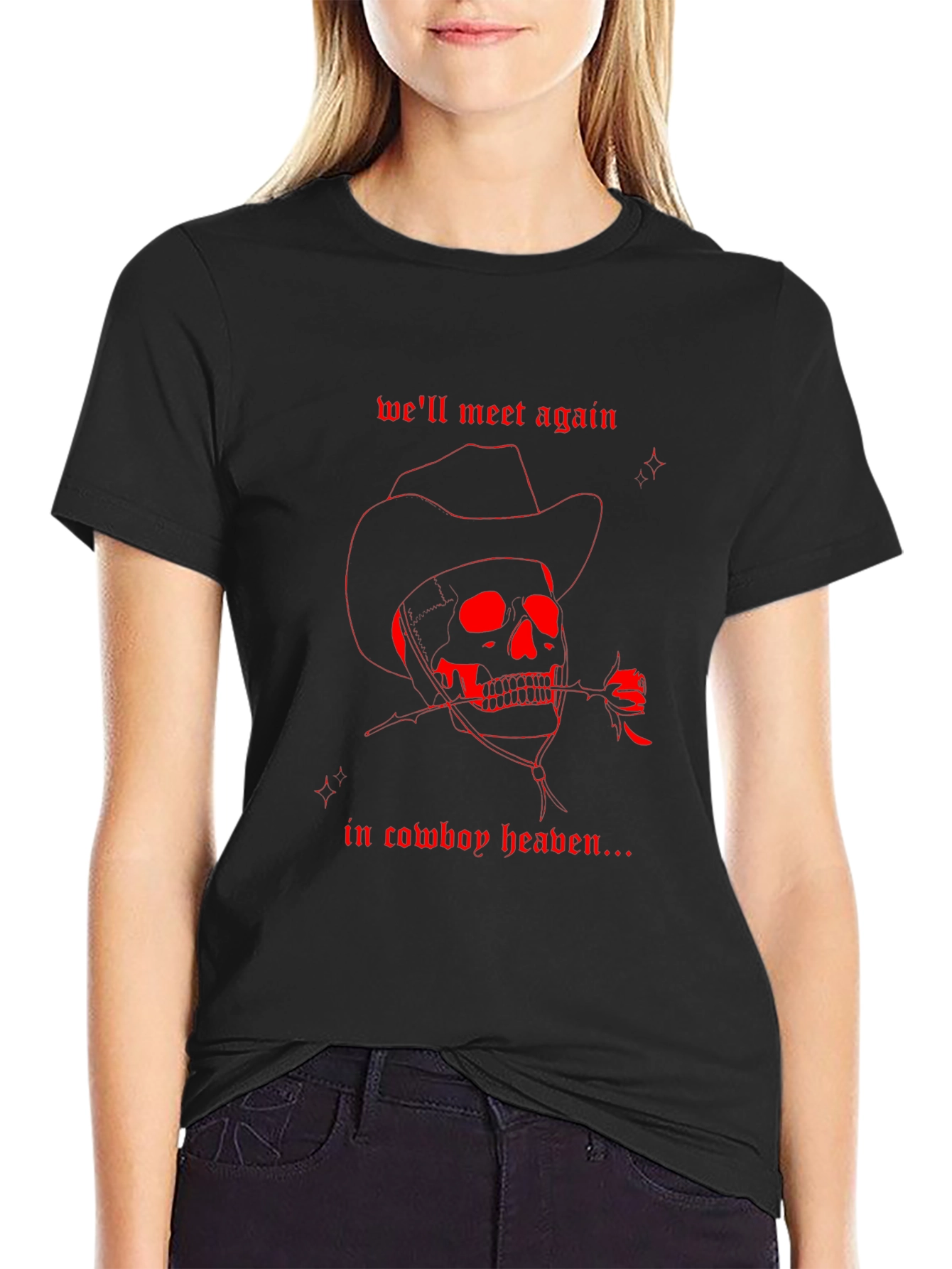 Cowboy Heaven Skull Graphic Tee