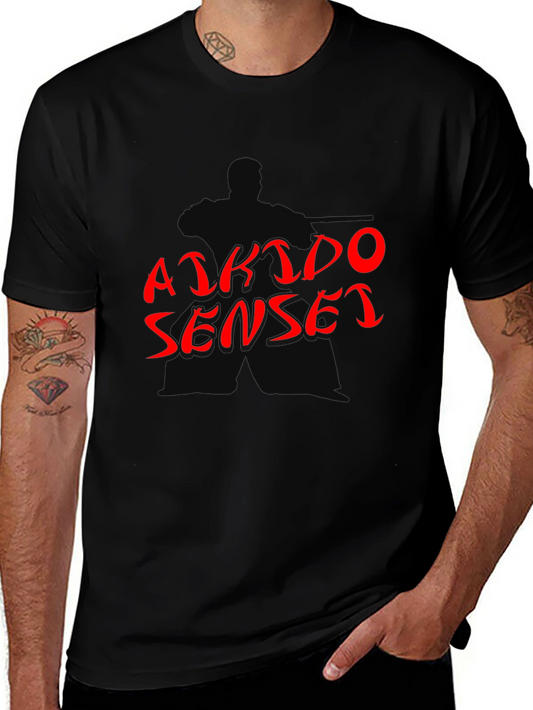 Aikido Sensei Graphic T-Shirt - Martial Arts Black Tee