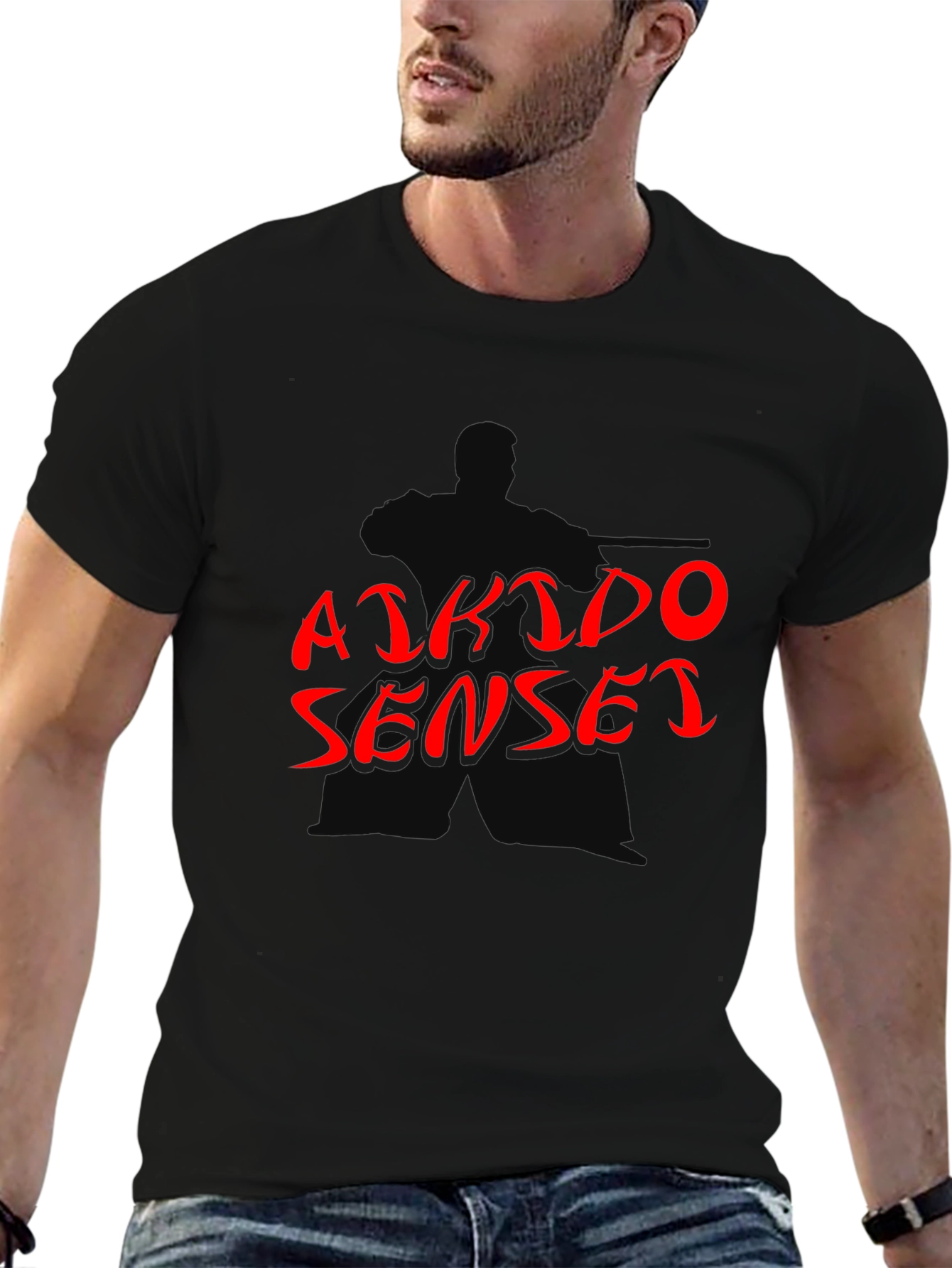 Aikido Sensei Graphic T-Shirt - Martial Arts Black Tee