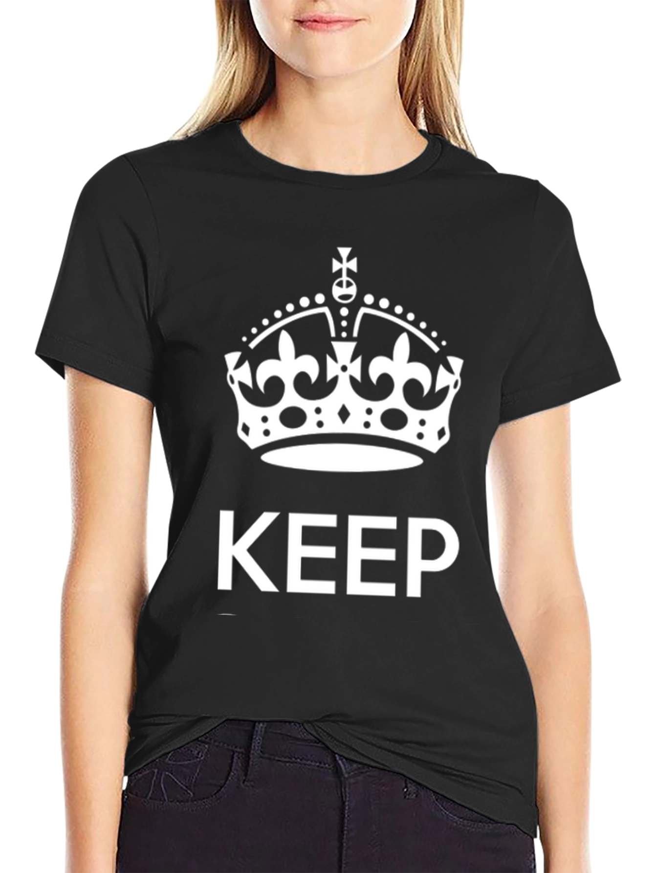 Keep Calm Crown Graphic Tee - Black