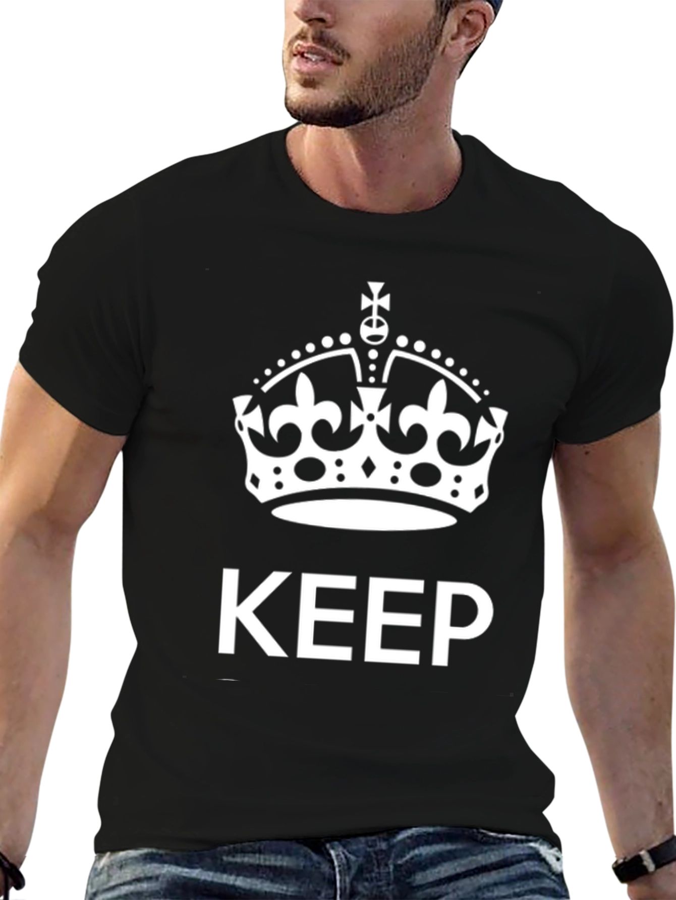 Keep Calm Crown Graphic Tee - Black