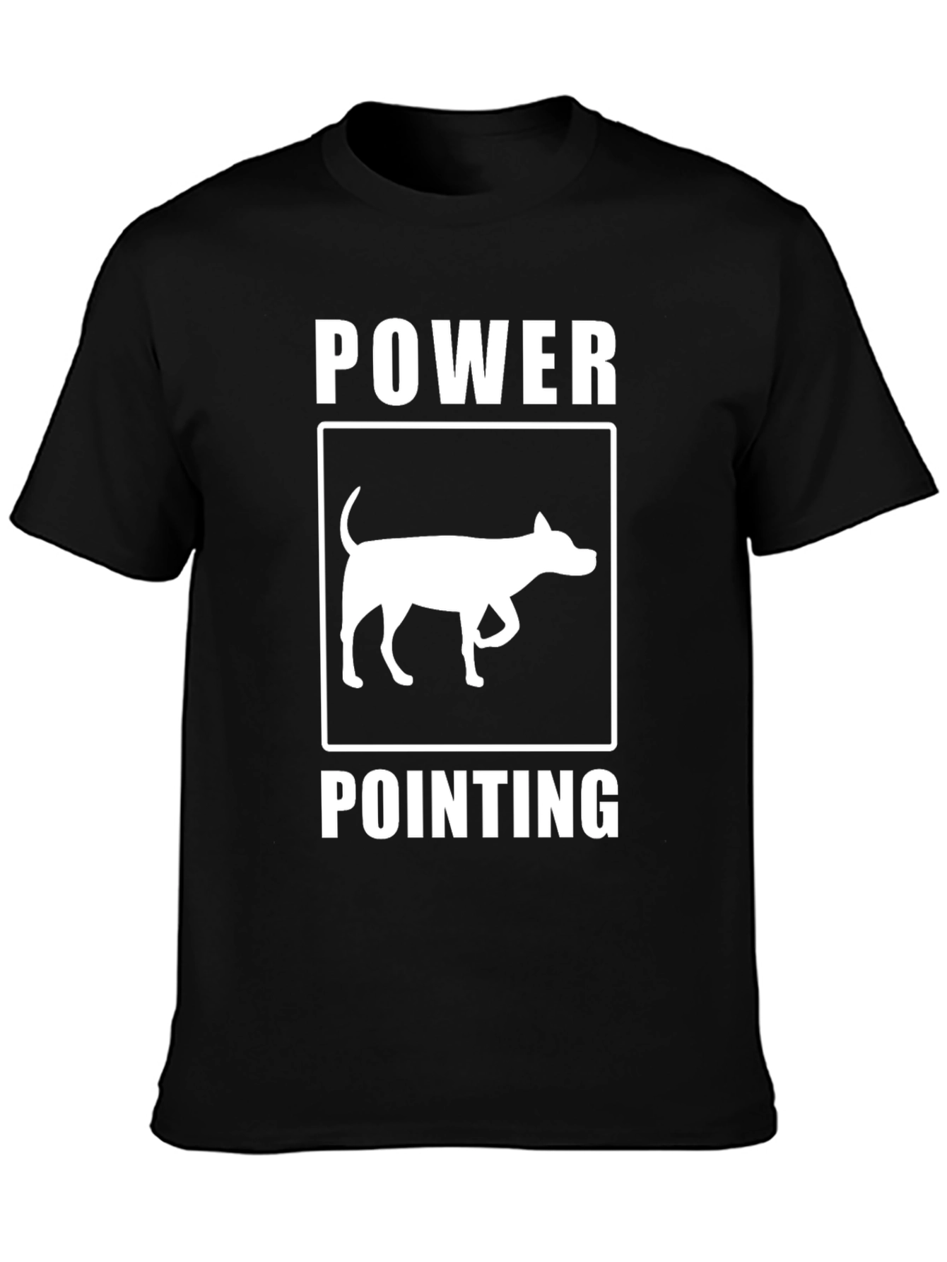 Power Pointing Dog Graphic T-Shirt