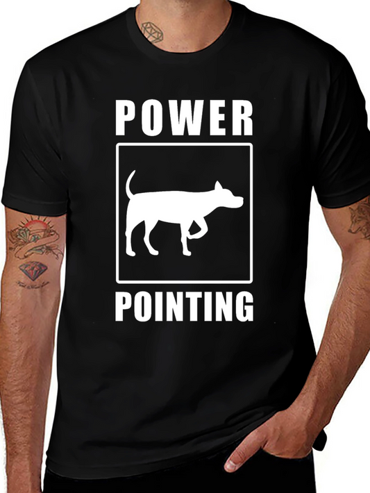 Power Pointing Dog Graphic T-Shirt