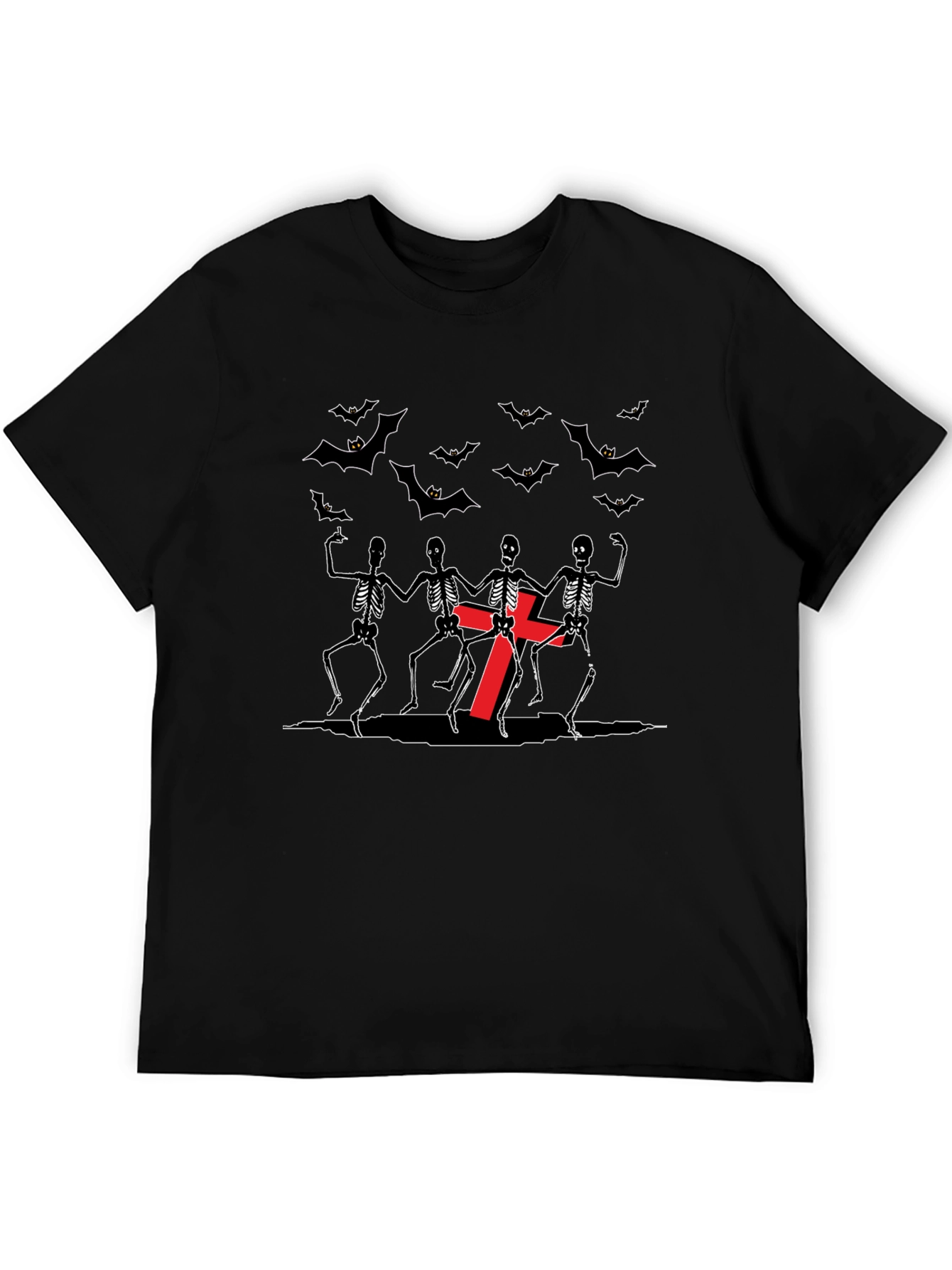Dancing Skeletons Bat Graphic Tee